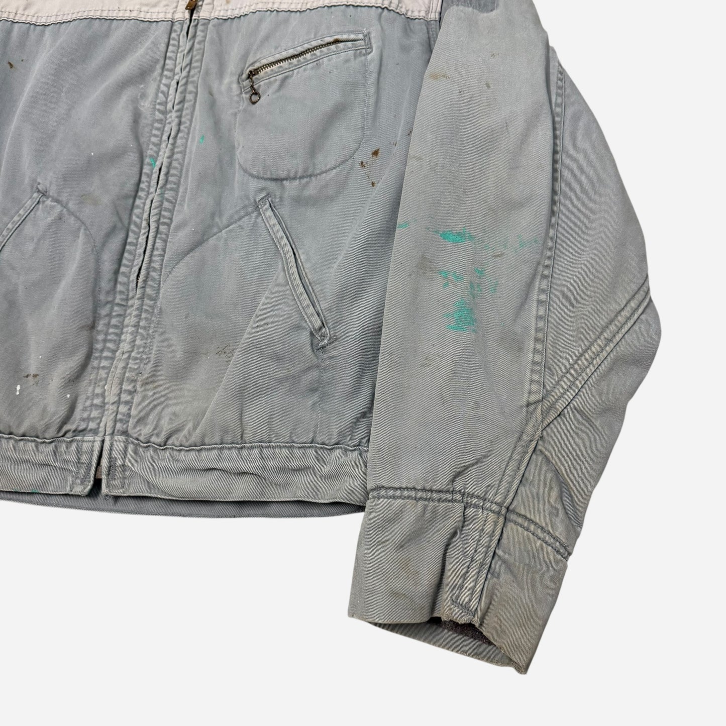 1950s Key brand gray cotton belt back work jacket (M/L)