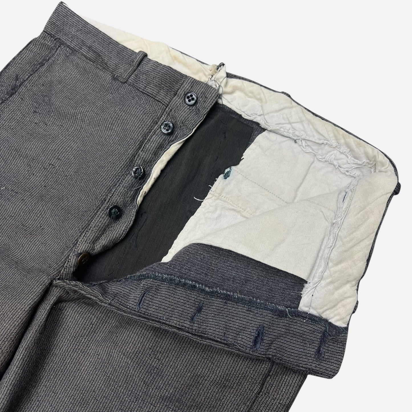 1940s Stifel moleskin salt and pepper button fly work pants (32w)