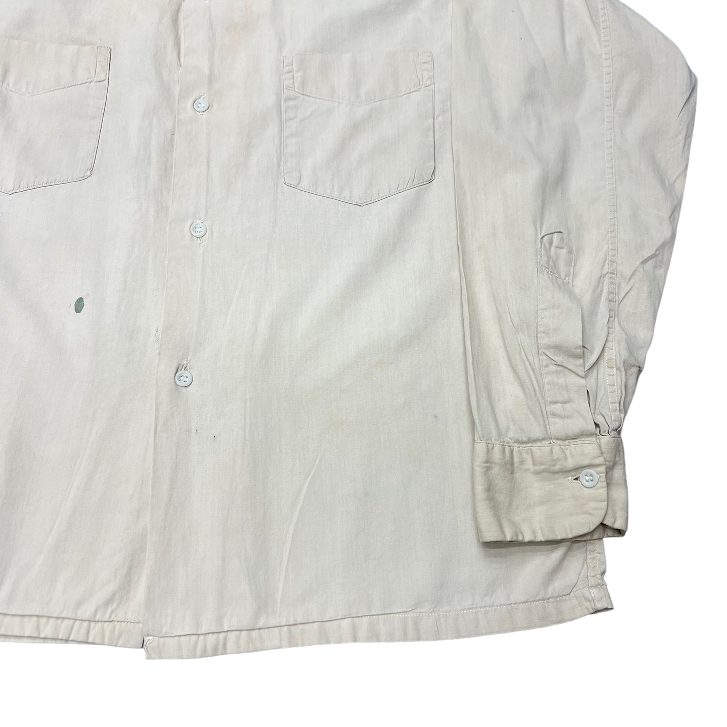 1940s Paddle & Saddle white cotton loop collar shirt (S/M)