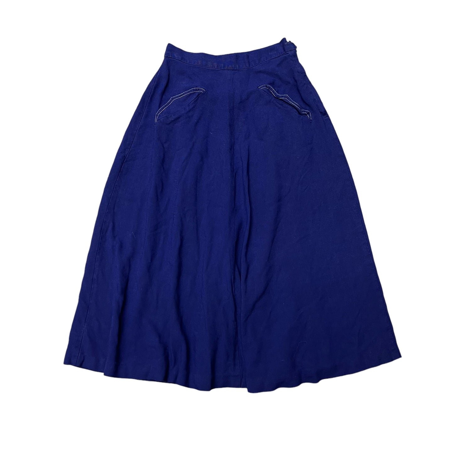 1950s Women’s navy blue rayon skirt (24w)