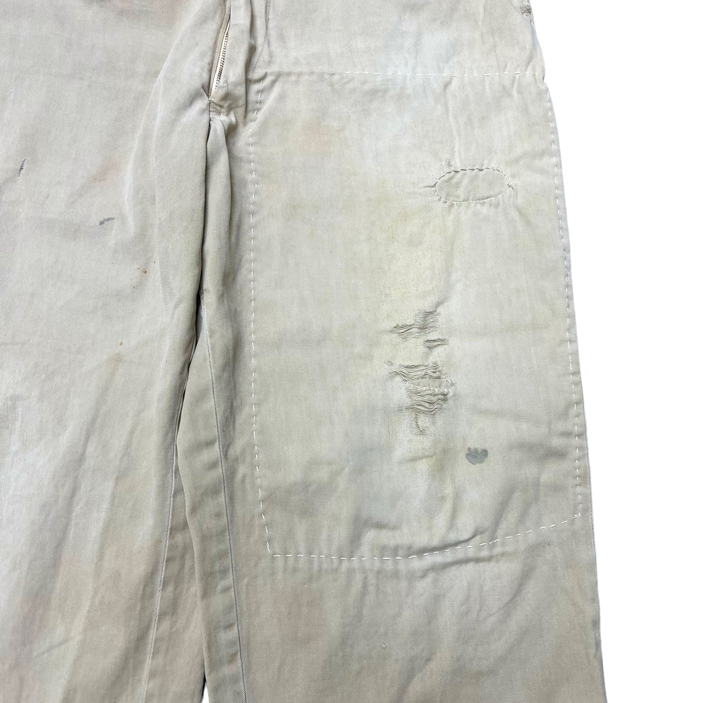 1950s 1960s Repaired khaki work pants (34w)