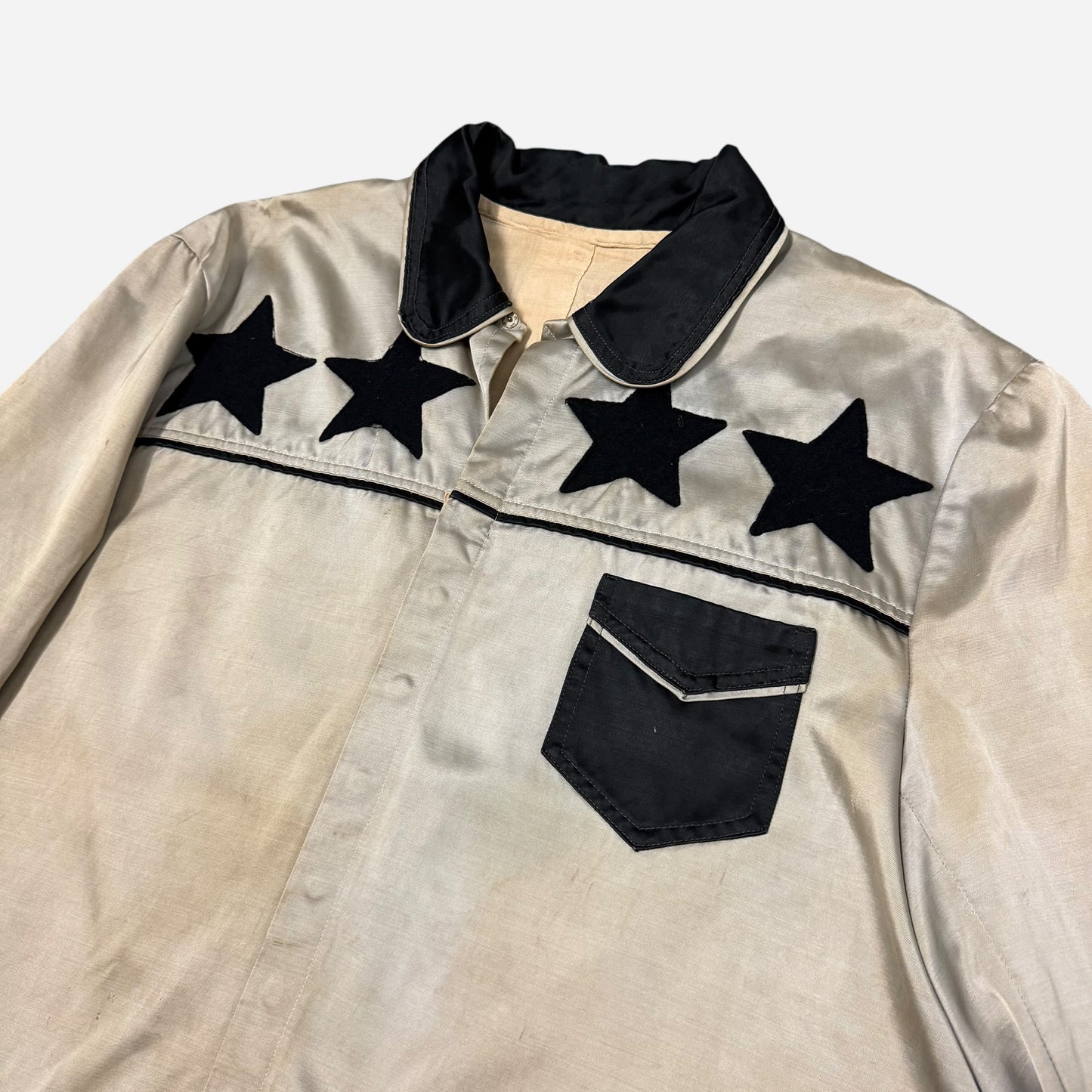 1940s Cowboy rodeo cotton satin star jacket (L/XL)
