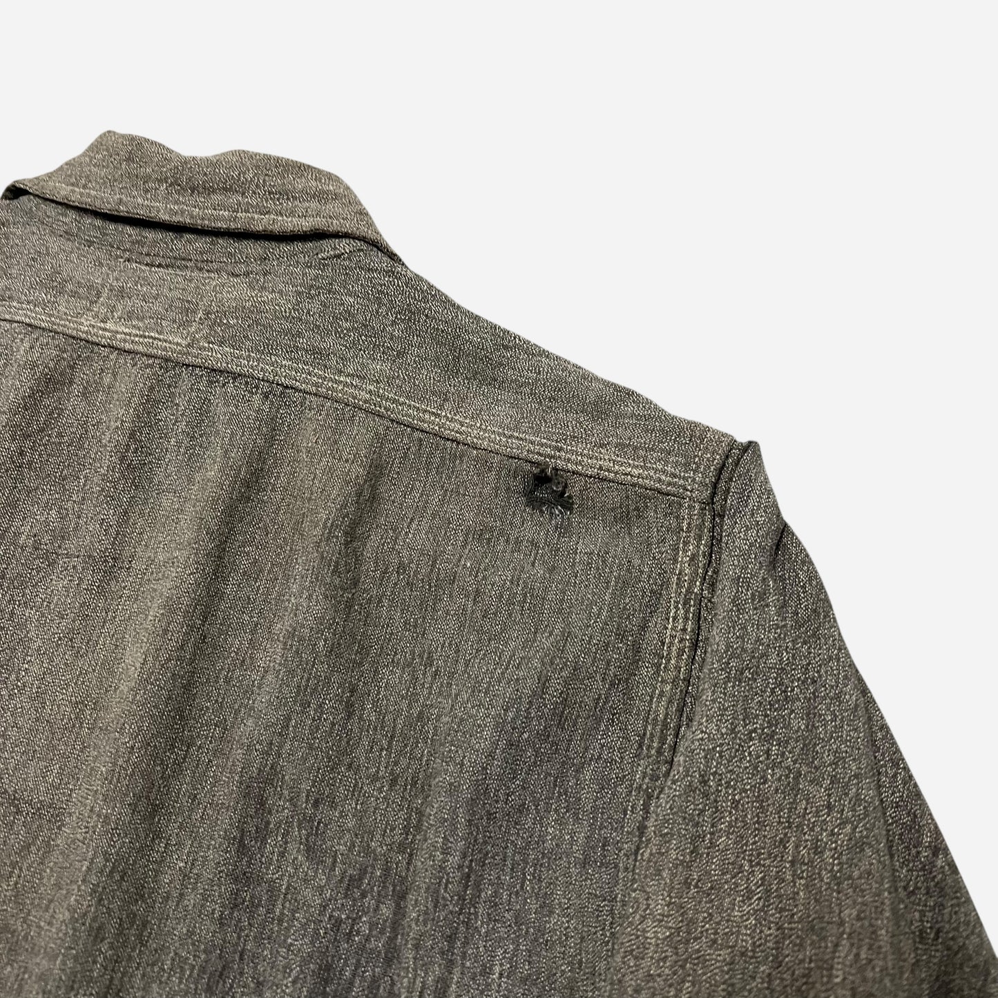 1940s Salt & pepper chambray shirt (S/M)