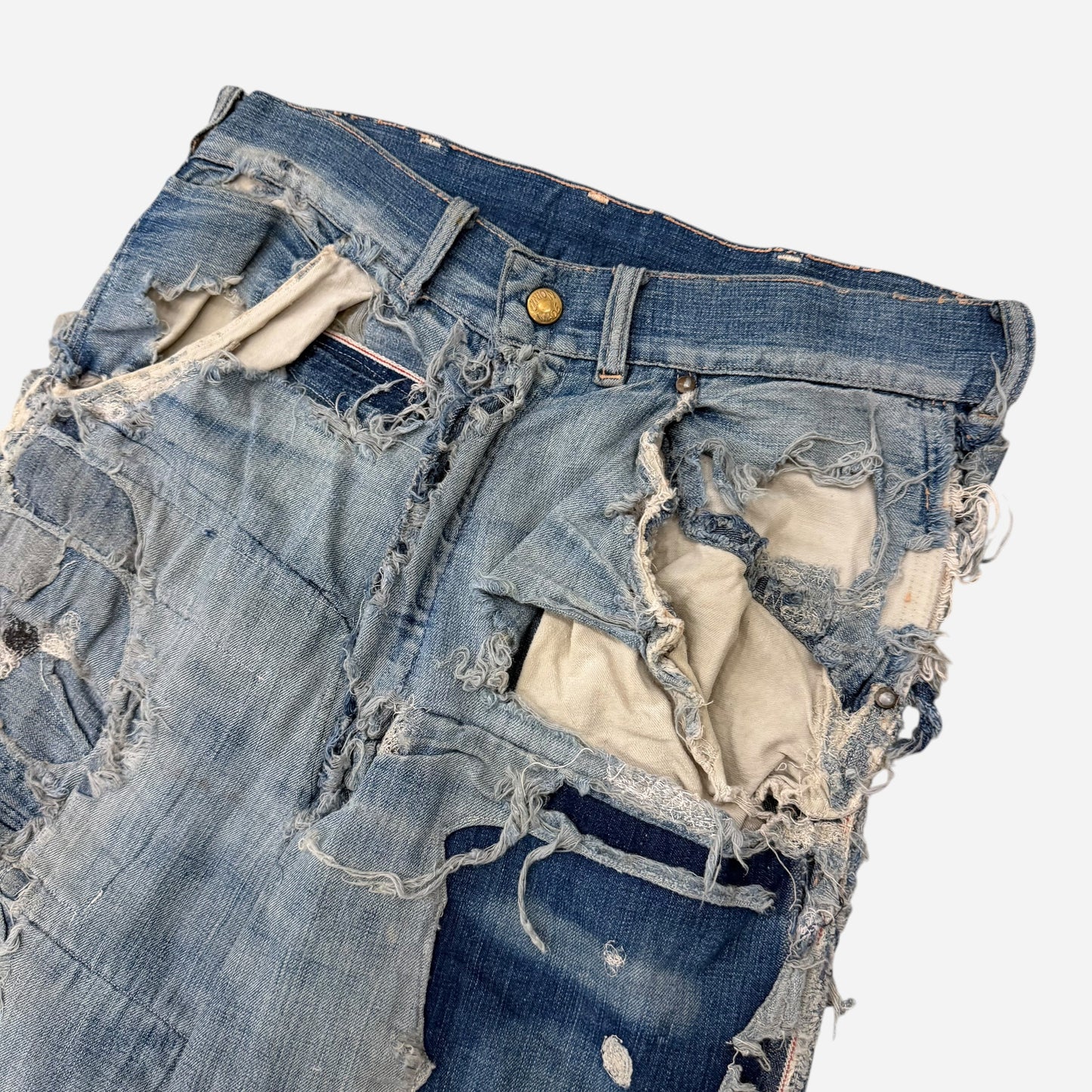1940s As Is Union Made heavily repaired denim carpenter jeans (29w)