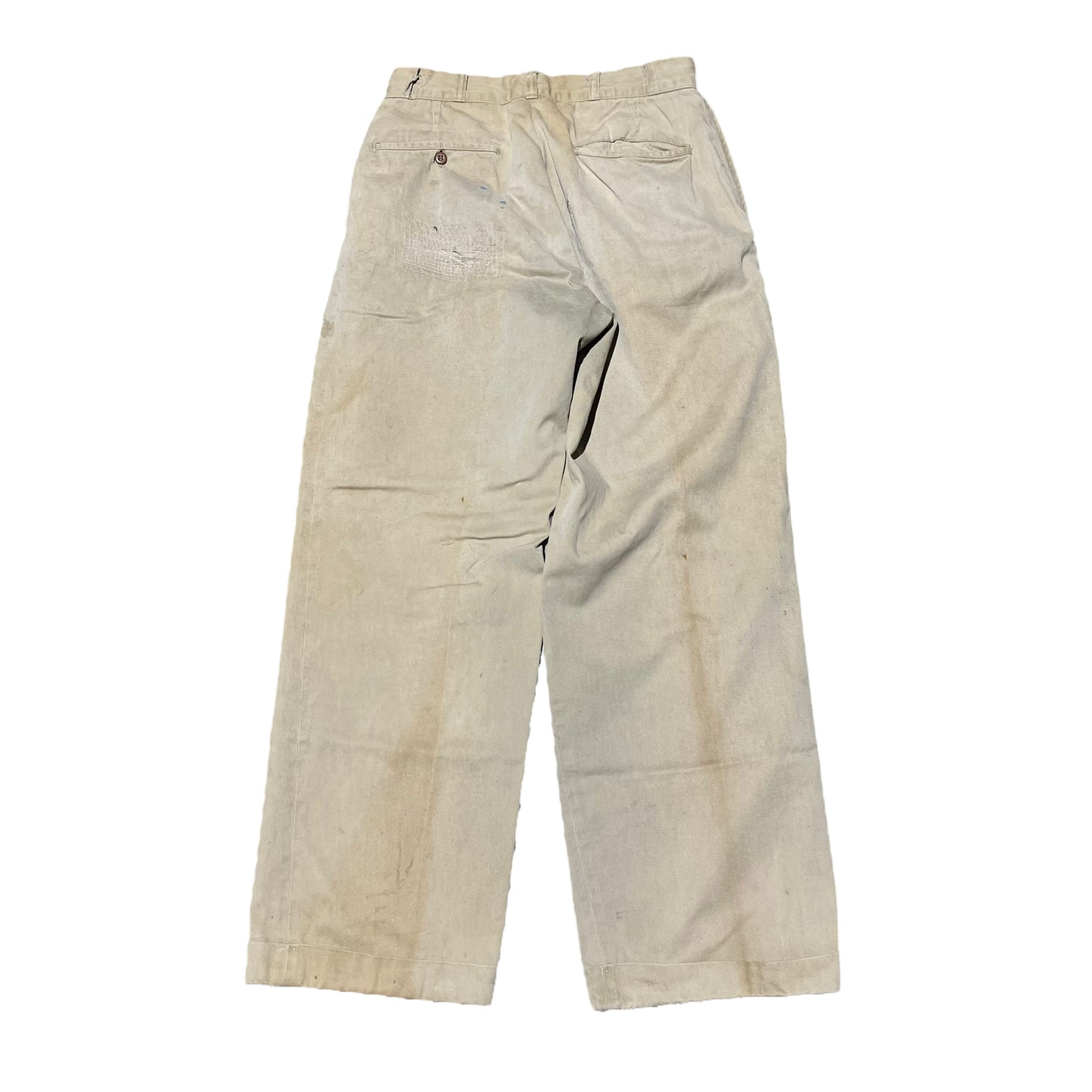 1950s Sail cloth khaki chino work pants (28w)