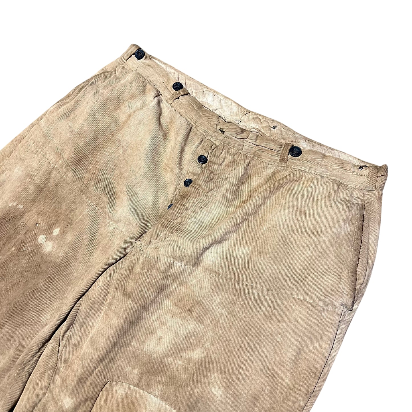 1920s Khaki light cotton button fly pants (38w)