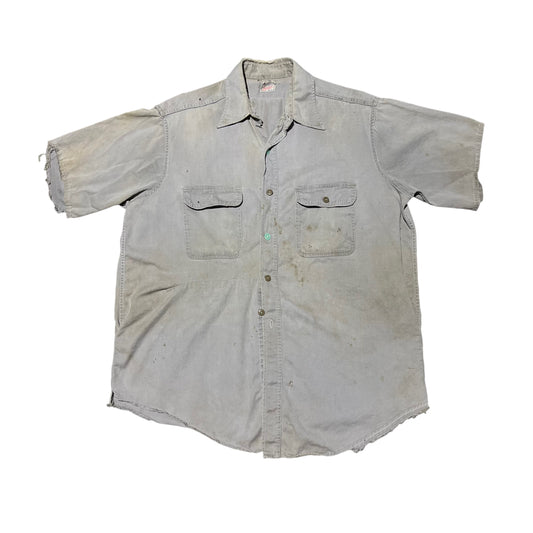 1950s Trenton grey cotton work shirt (M/L)