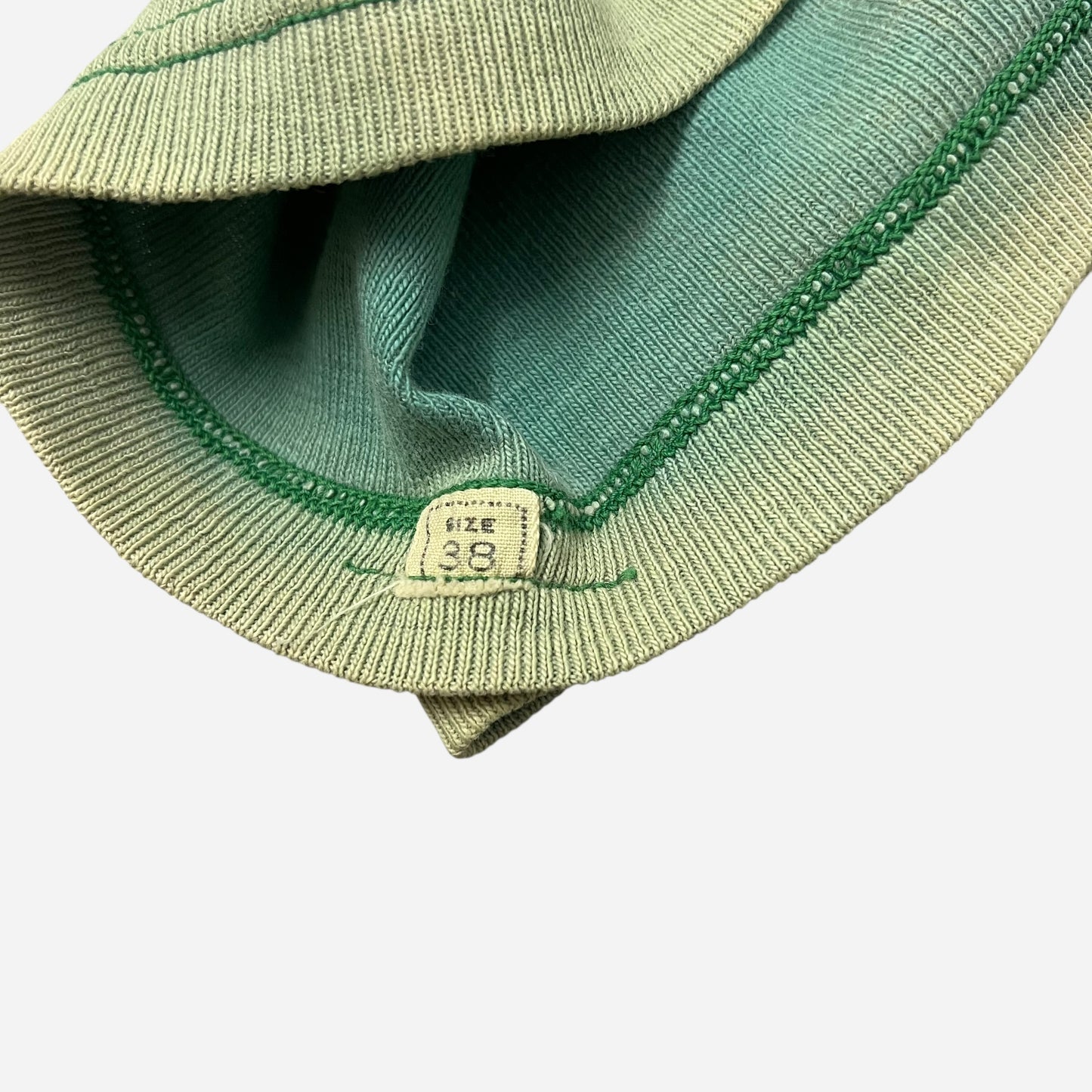 1930s Green sun faded two toned cotton jersey (S/M)