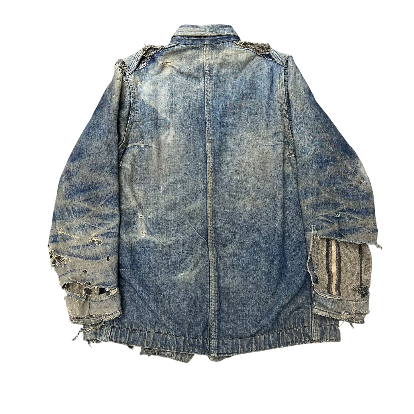 1930s King Pointer distressed blanket lined denim chore coat (S)