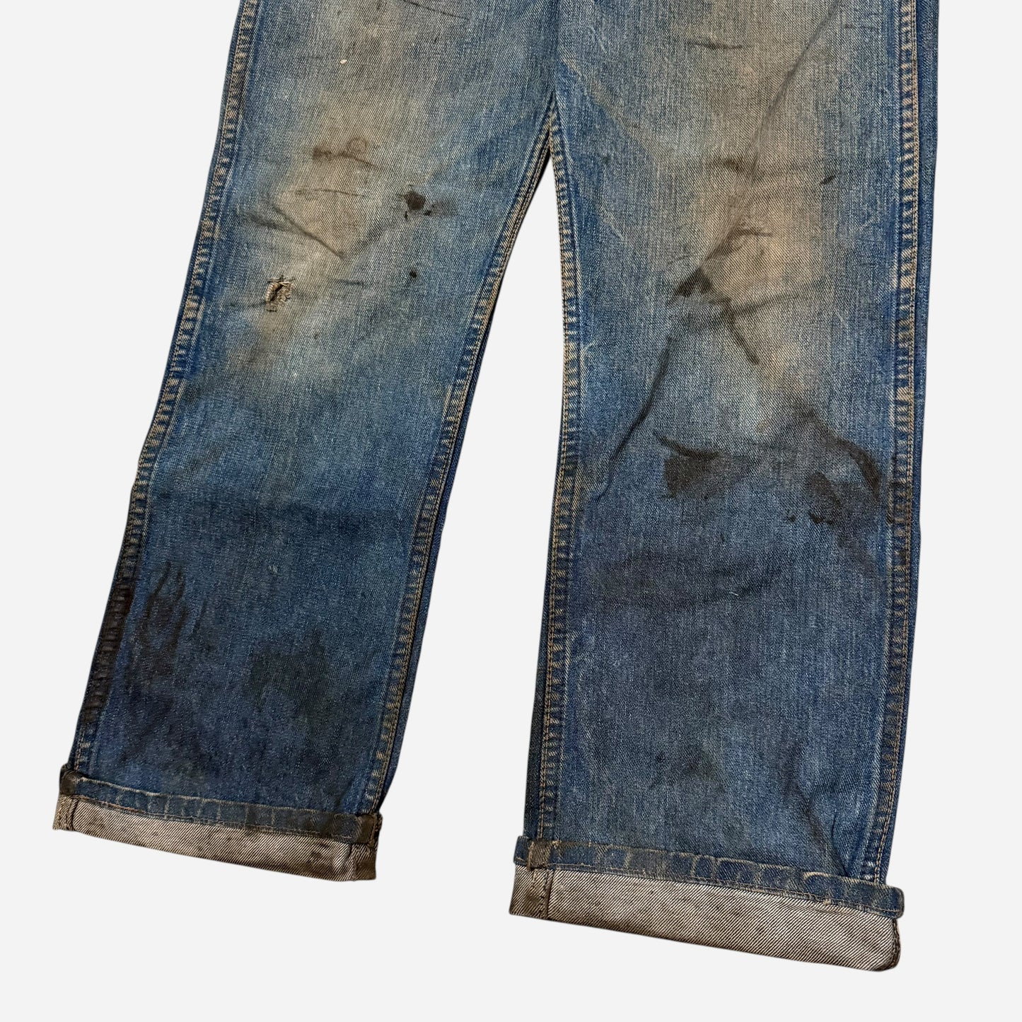 1950s Wrangler blue bell oil stained jeans (32w)