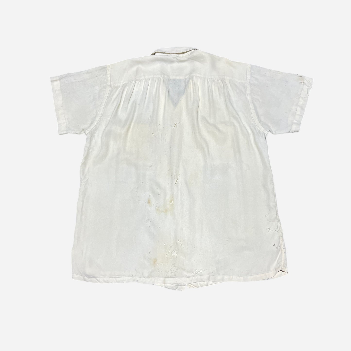 1950s Pilgrim white nylon loop collar shirt (M)