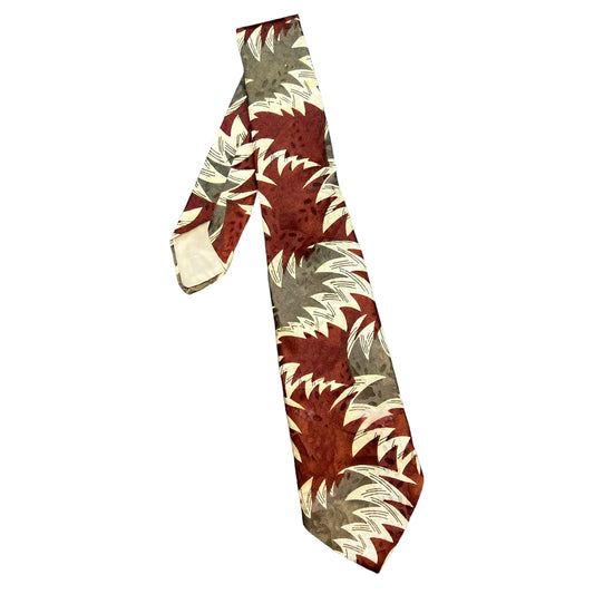 1950s Floral print neck tie