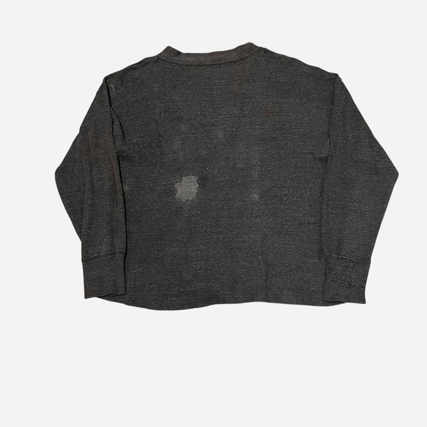 1940s Cotton salt & pepper repaired cardigan (L)