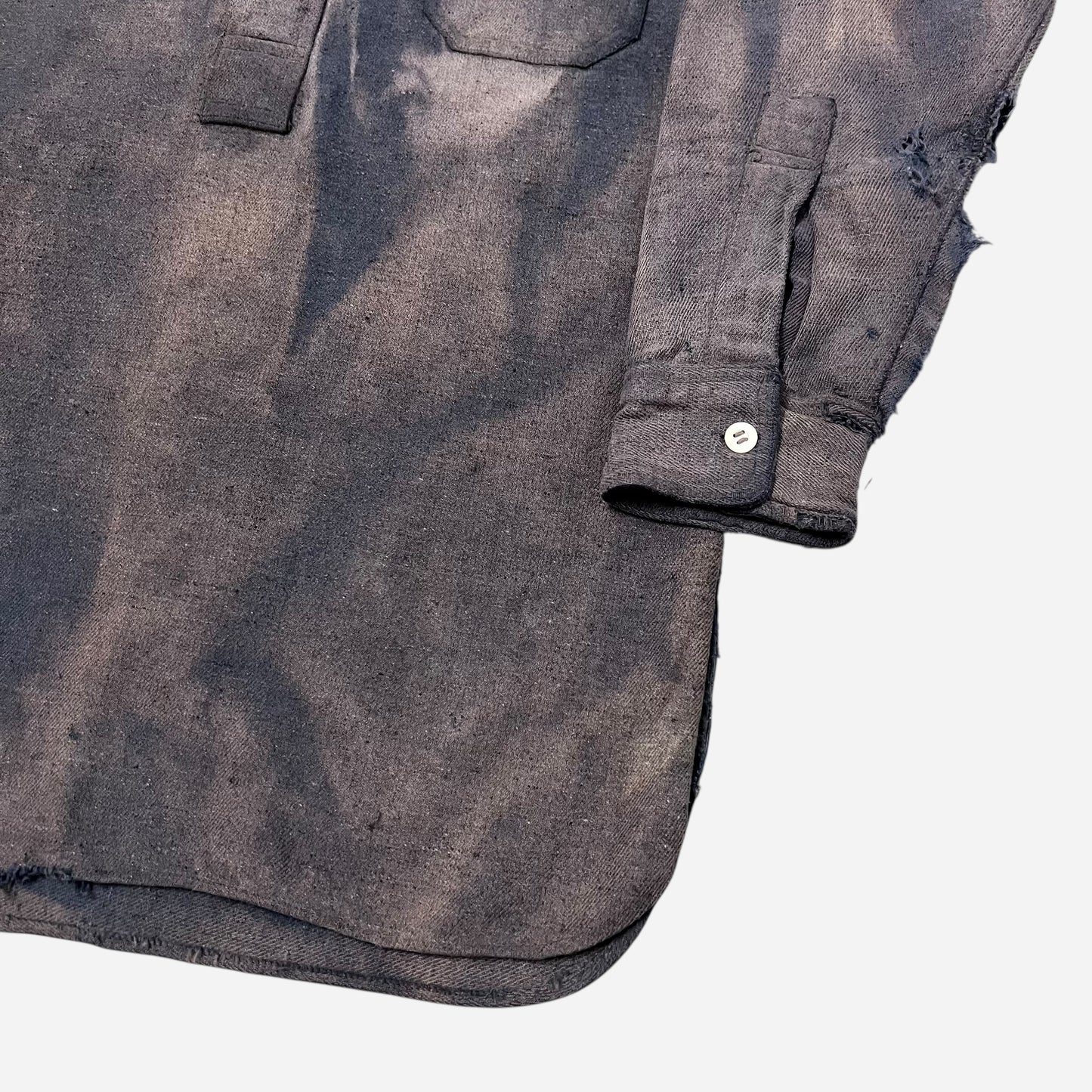 1930s Cherry Valley purple/navy cotton chinstrap pullover work shirt (M/L)