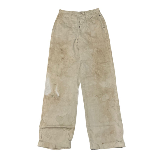 1940s Anvil button fly khaki chino work pants (26w)