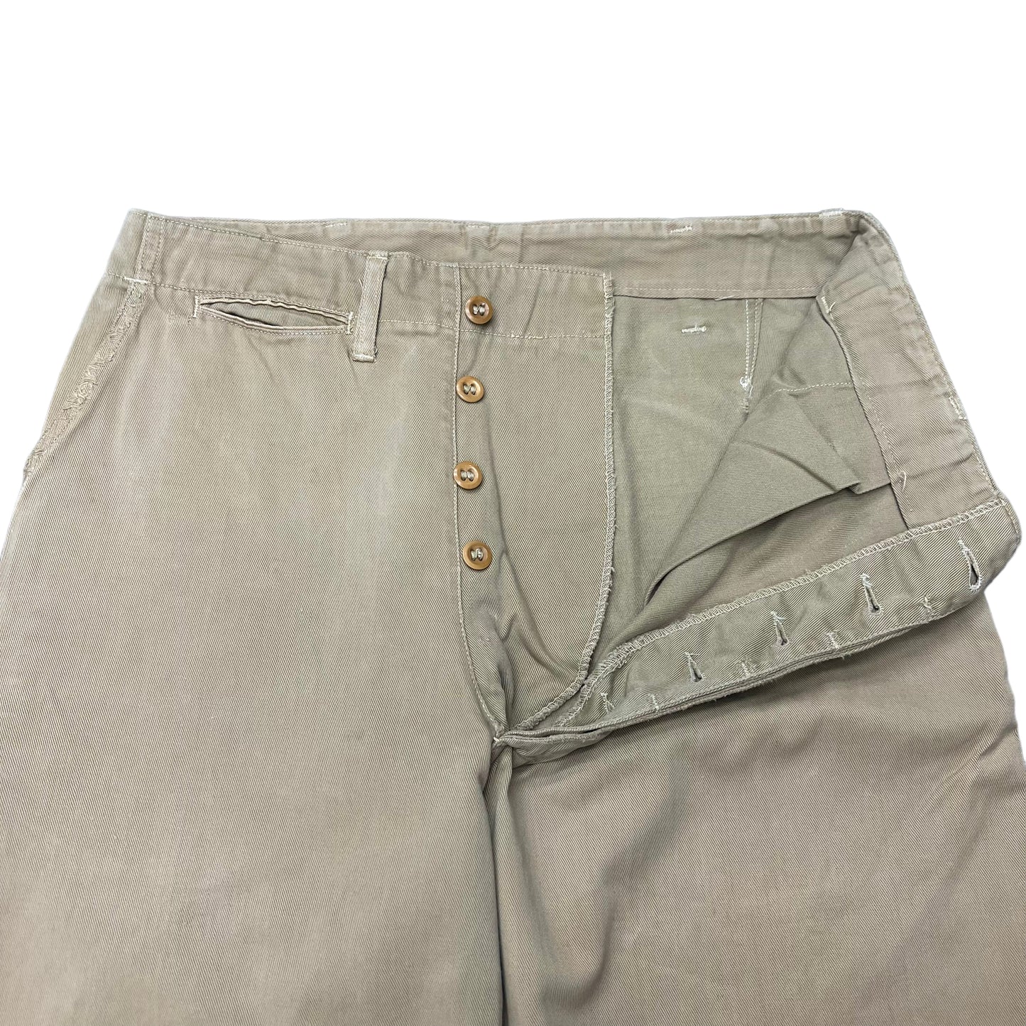 1940s WWII US Army stenciled khaki chino pants (30w)