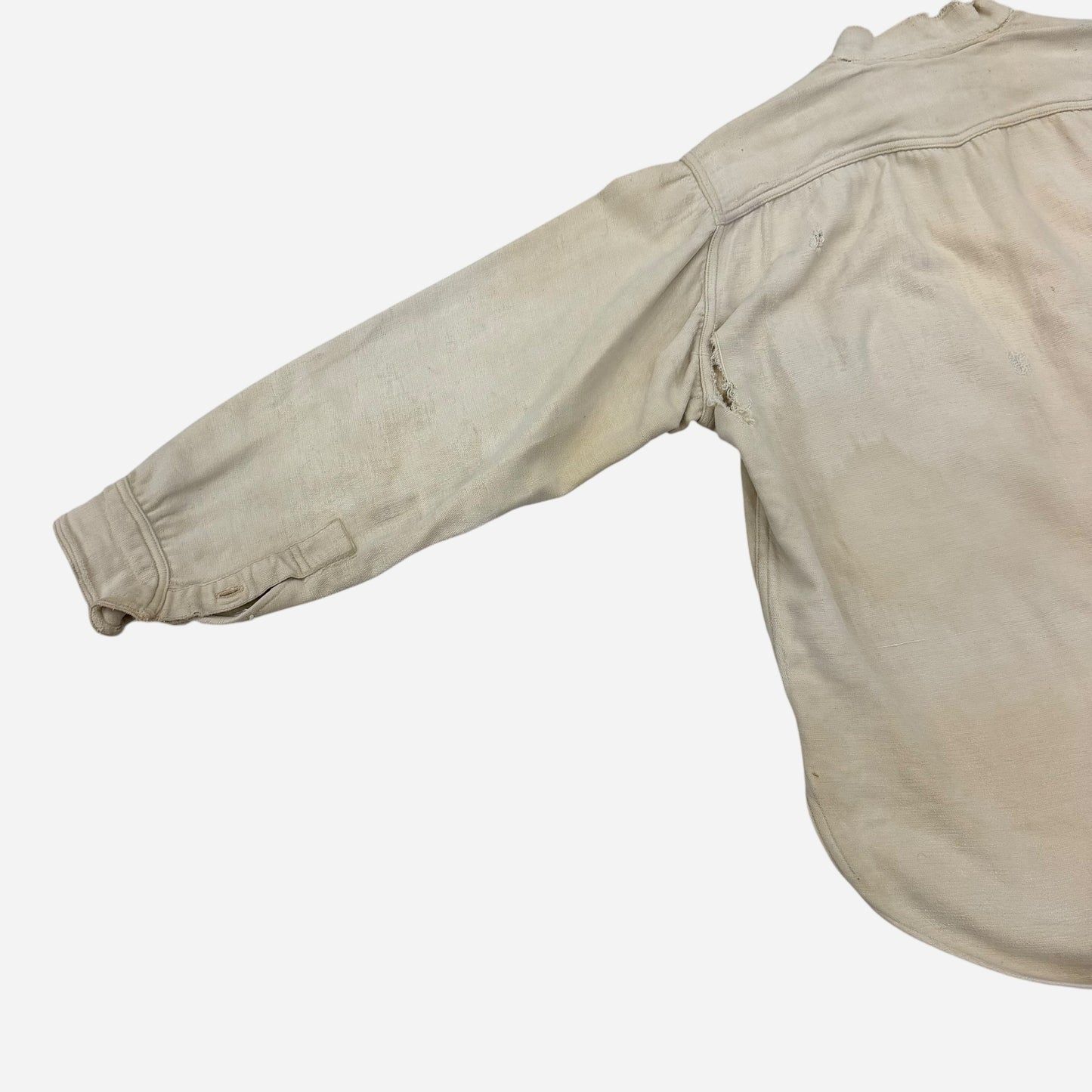 1930s Heavy cotton moleskin collarless work shirt (M/L)
