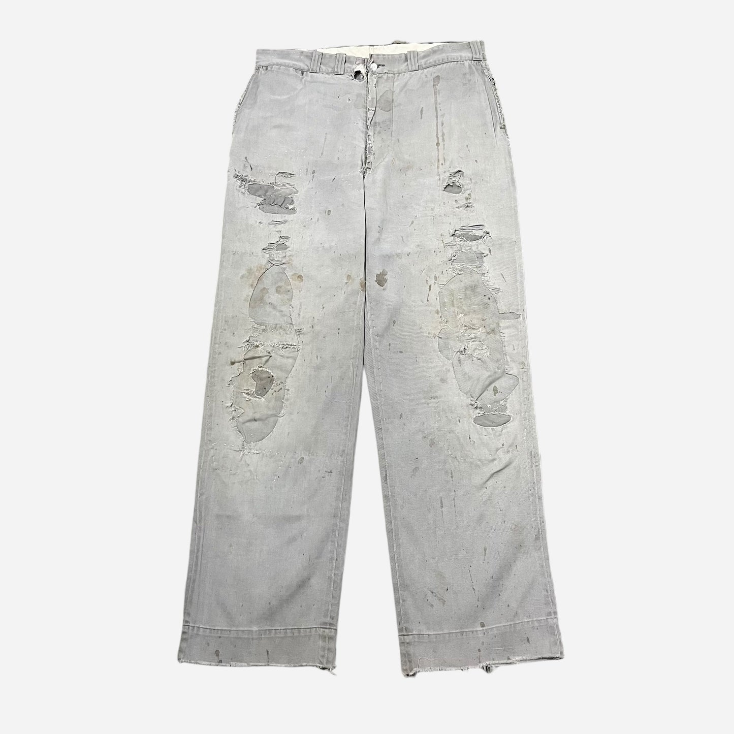 1950s Big Mac heavily repaired gray chinos (34w)
