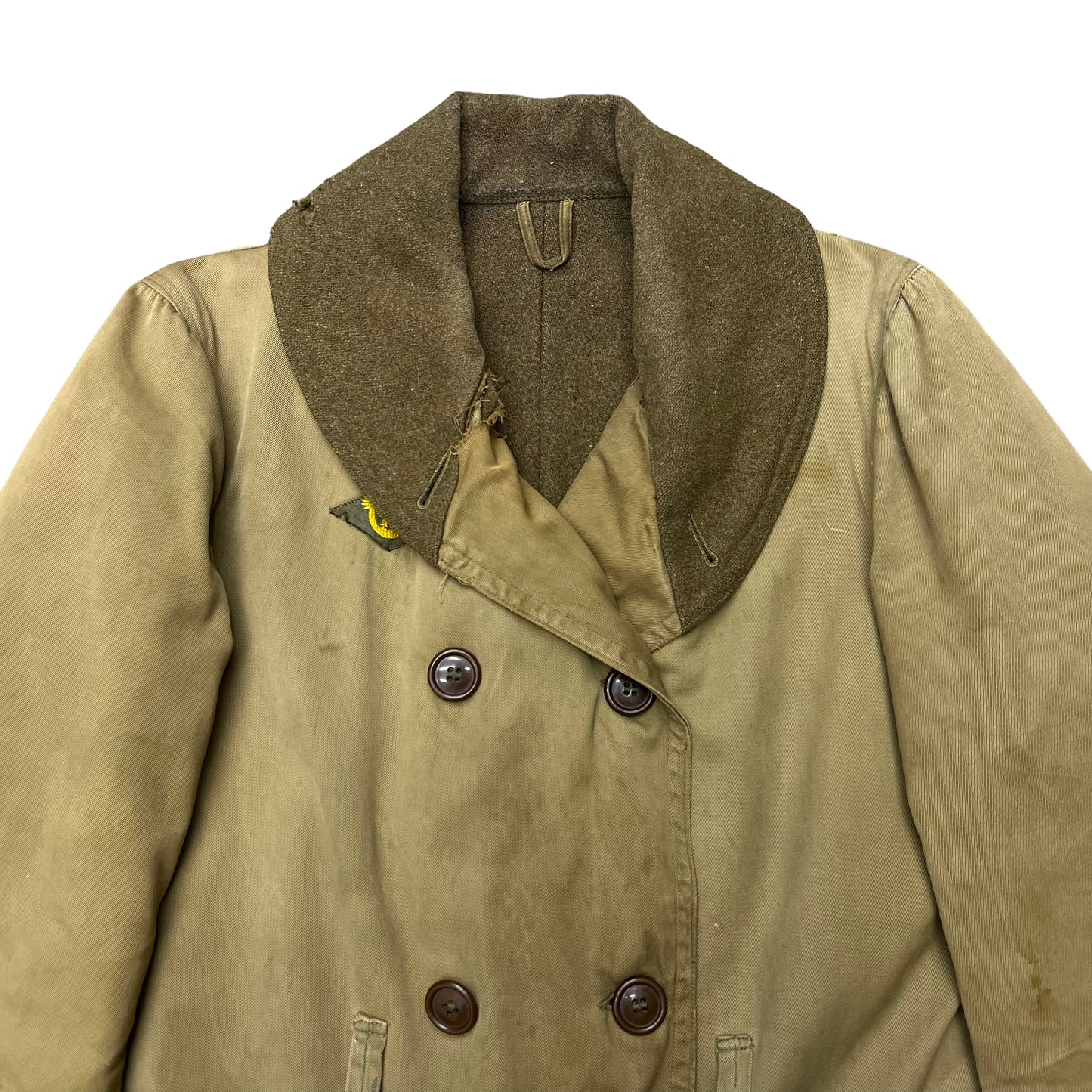 1940s Distressed WWII US Army mackinaw jeep jacket (L)