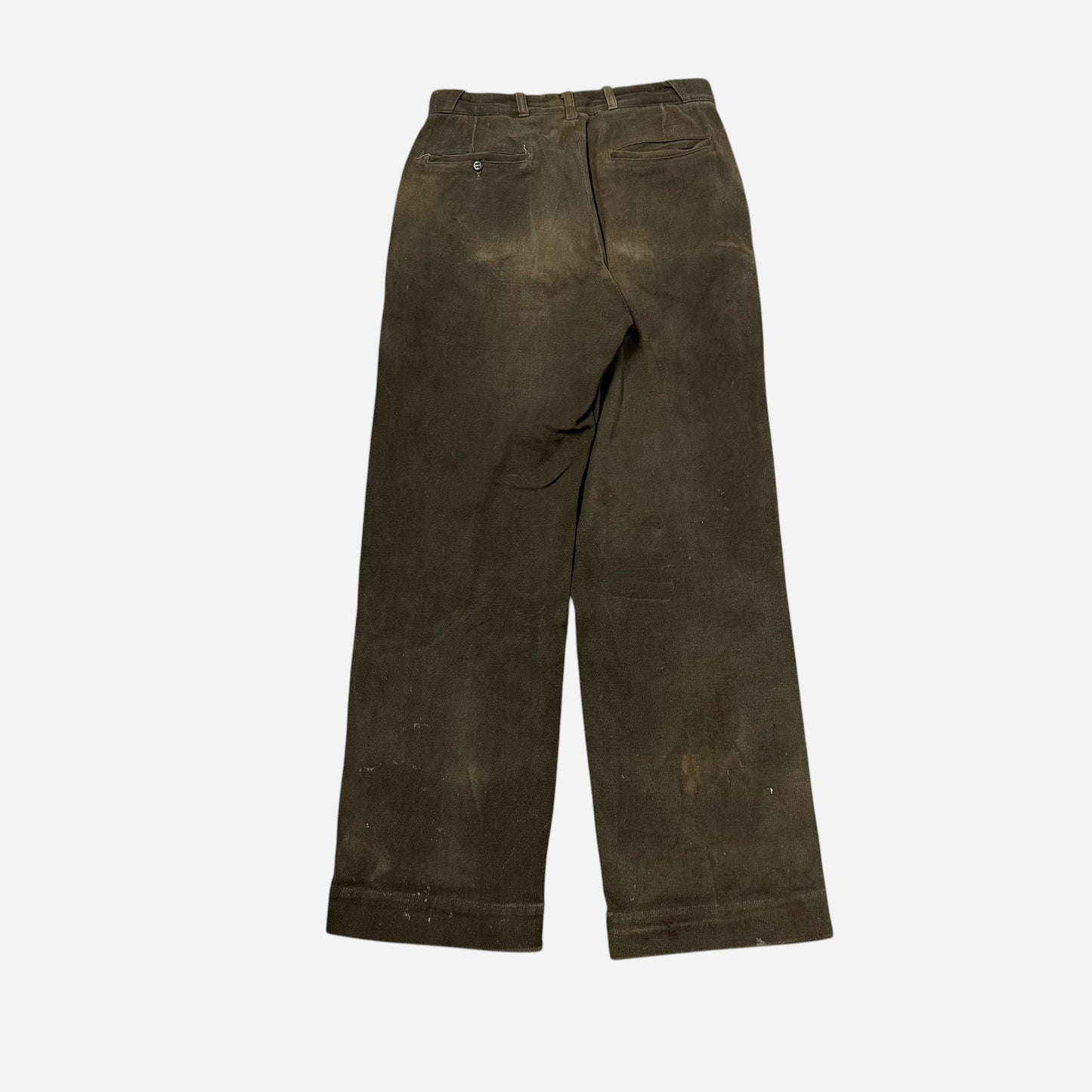 1950s Anvil armada green cotton whipcord work pants (30w)