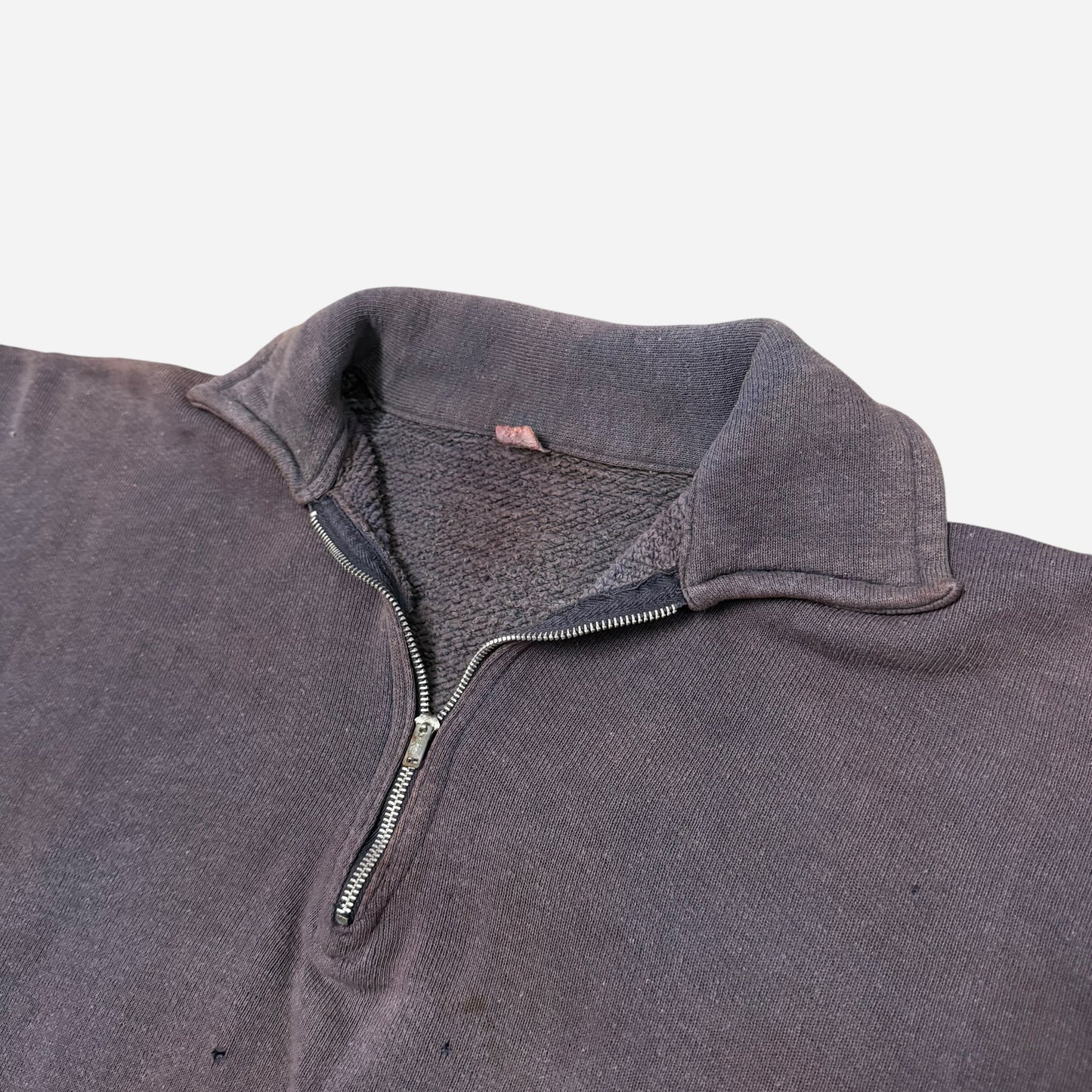 1950s Sun faded blue quarter zip collared sweatshirt (XL)