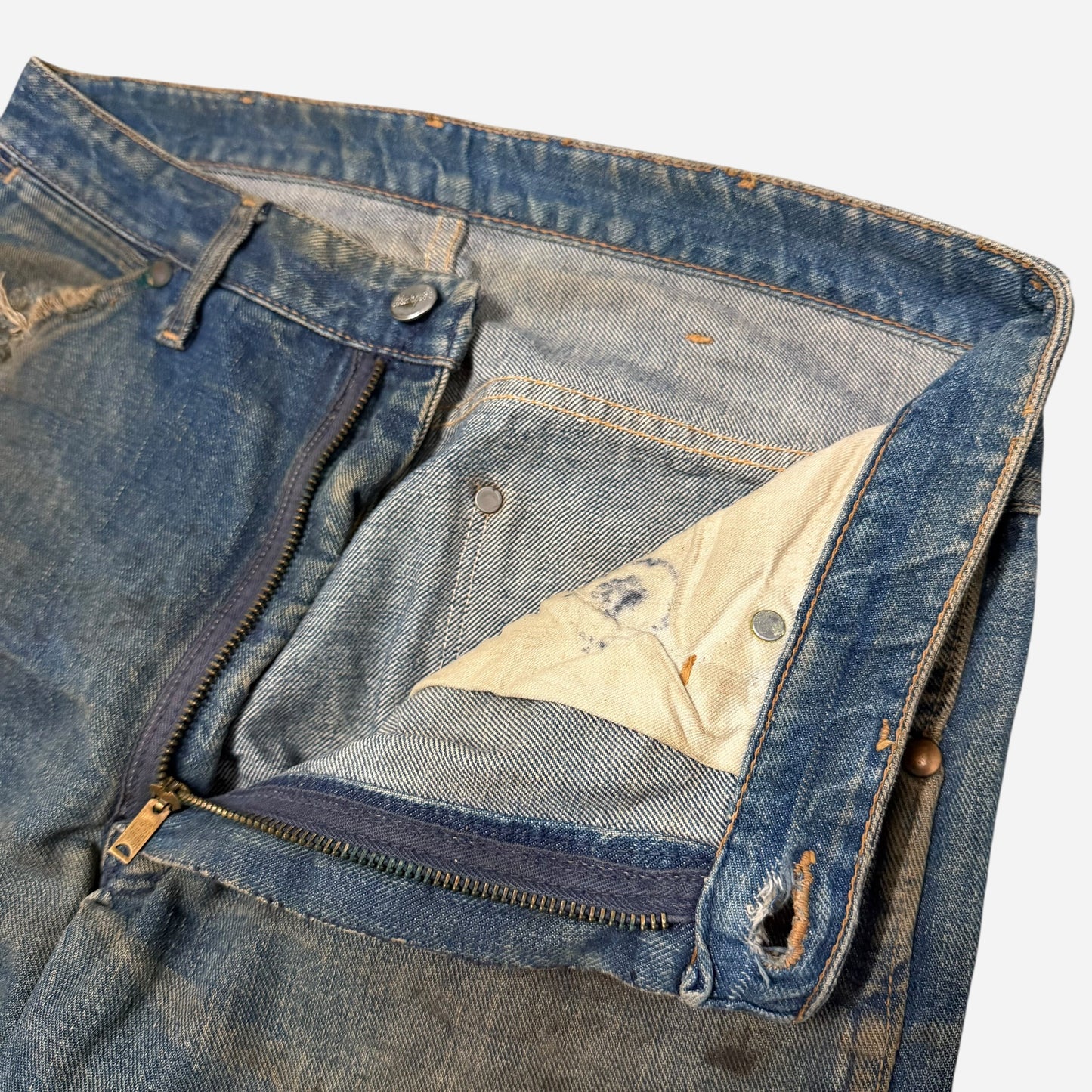 1950s Wrangler blue bell oil stained jeans (32w)