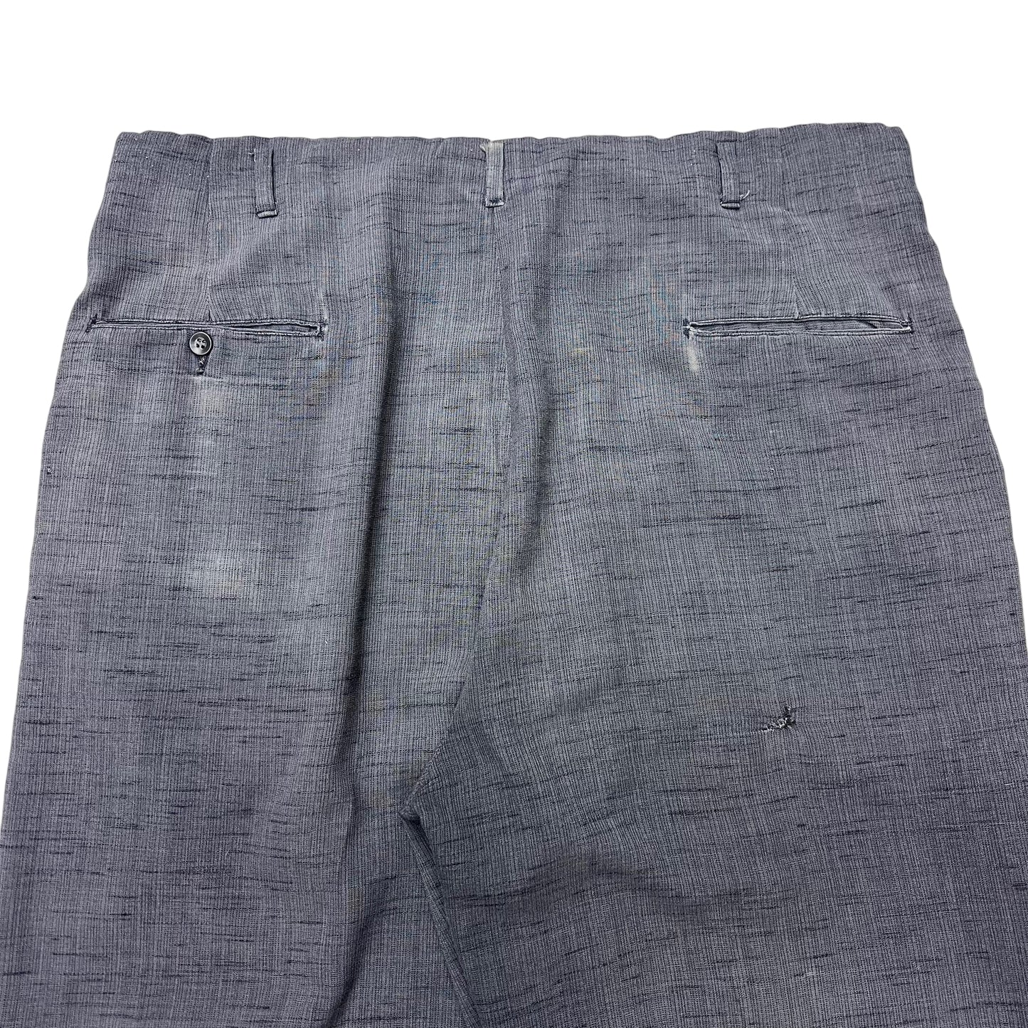 1940s Light cotton grey fleck trousers (36w)