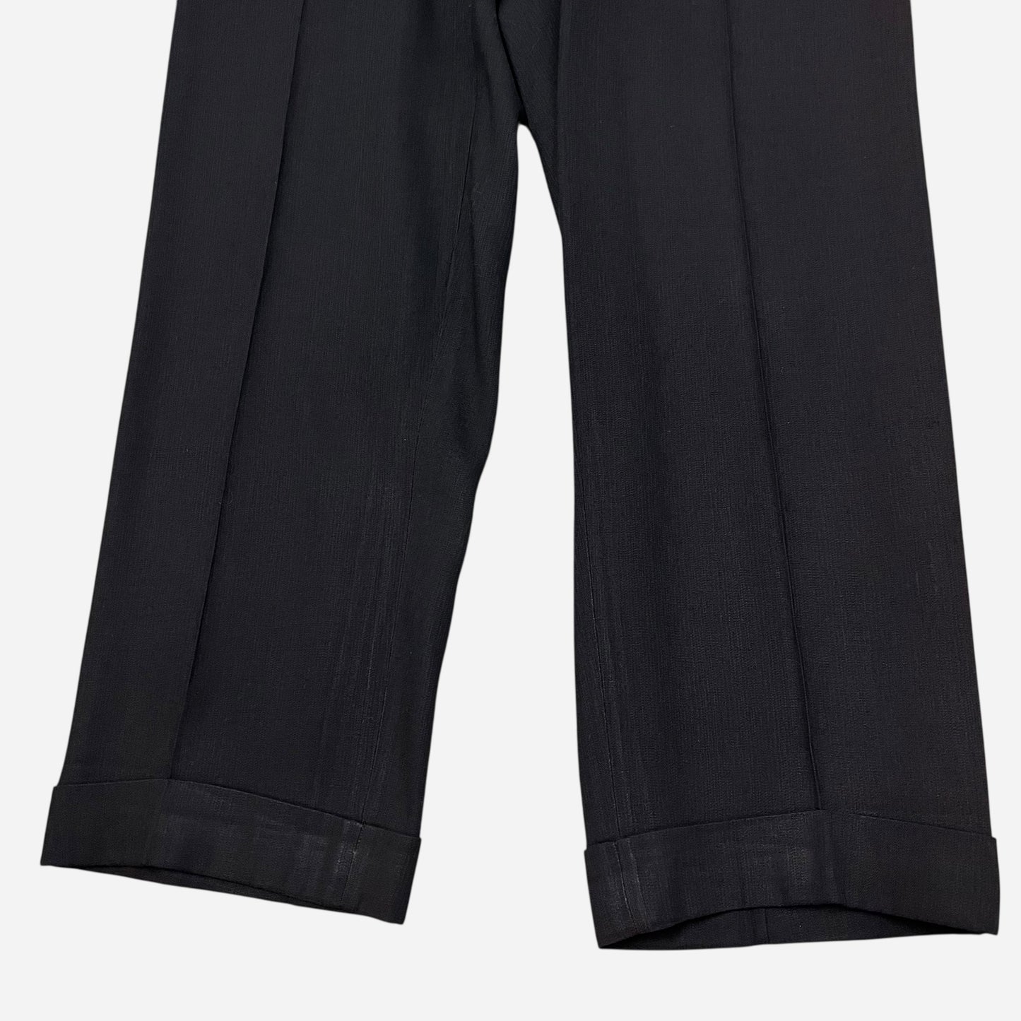 1950s Black rayon pants (31w)