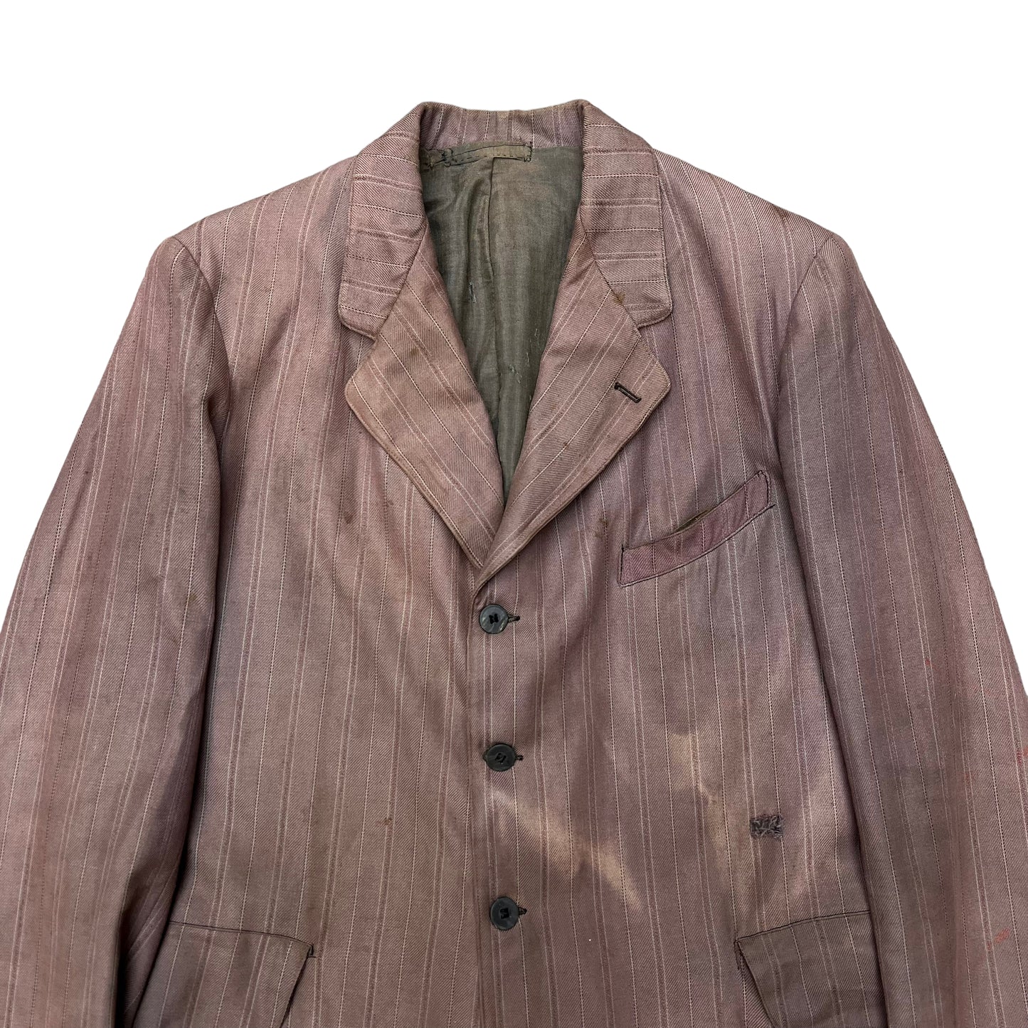 1920s Faded distressed striped burgundy jacket (S/M)