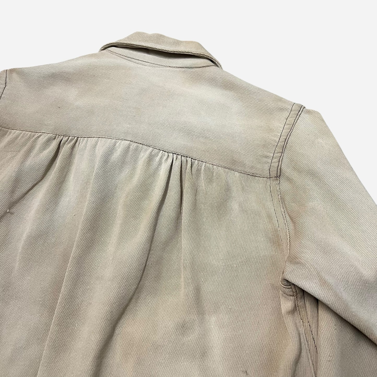 1940s White cotton whipcord work jacket (M)