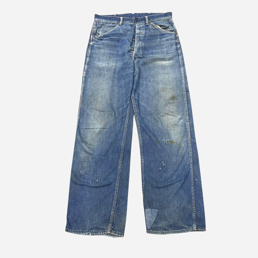 1940s Unbranded donut button fly carpenter denim jeans (32w)