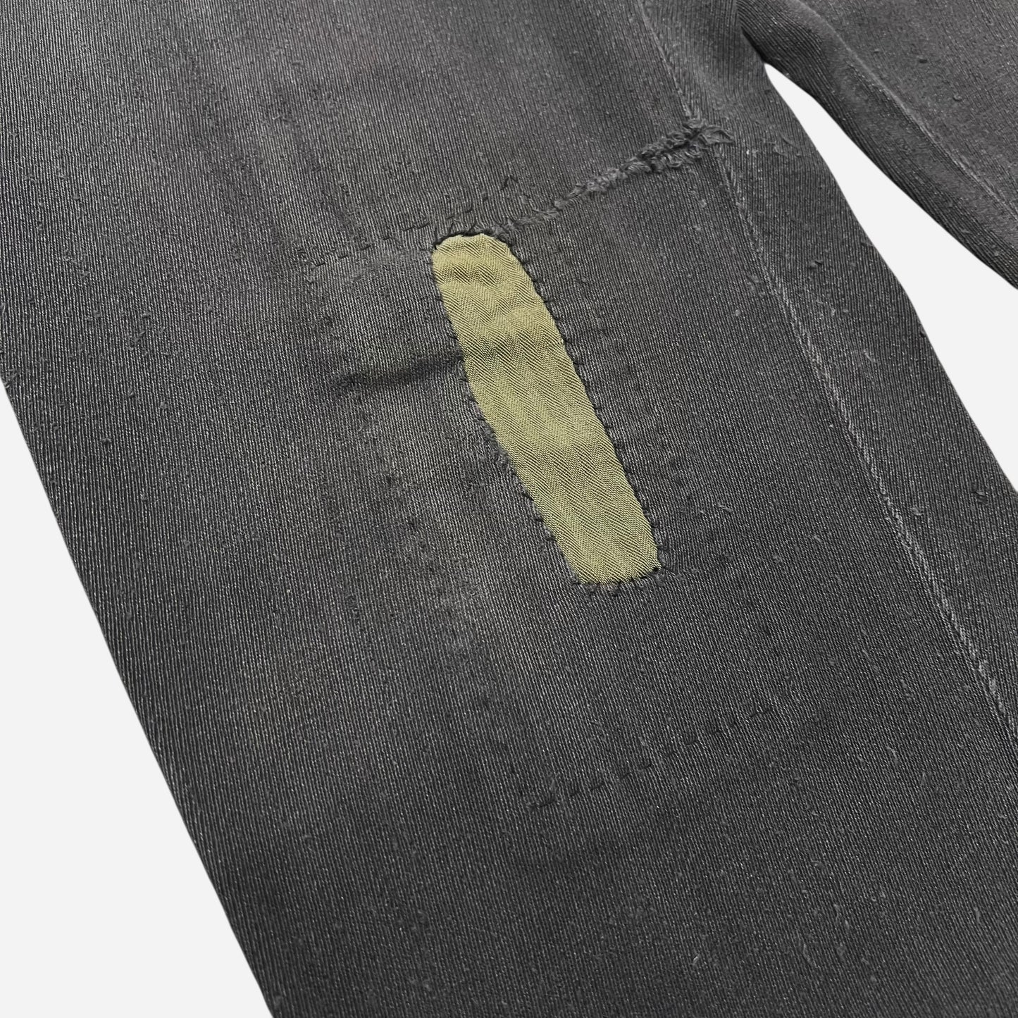 1940s Black button fly whipcord repaired work pants (30w)