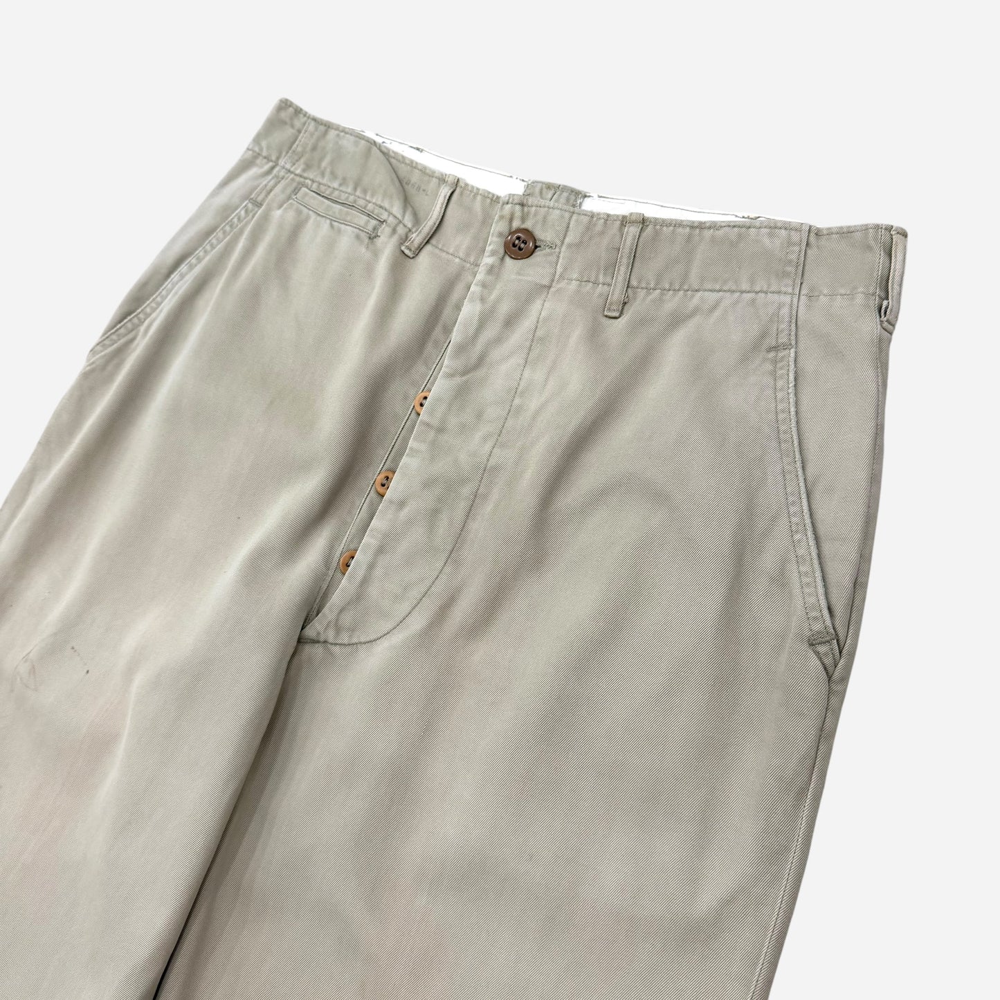 1940s WWII US Army button fly khaki chino pants (31w)