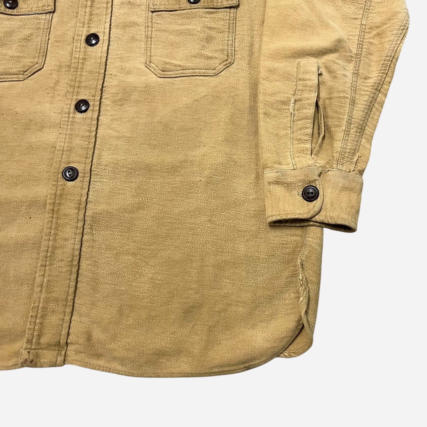 1930s Heavy cotton flannel chinstrap shirt (L)