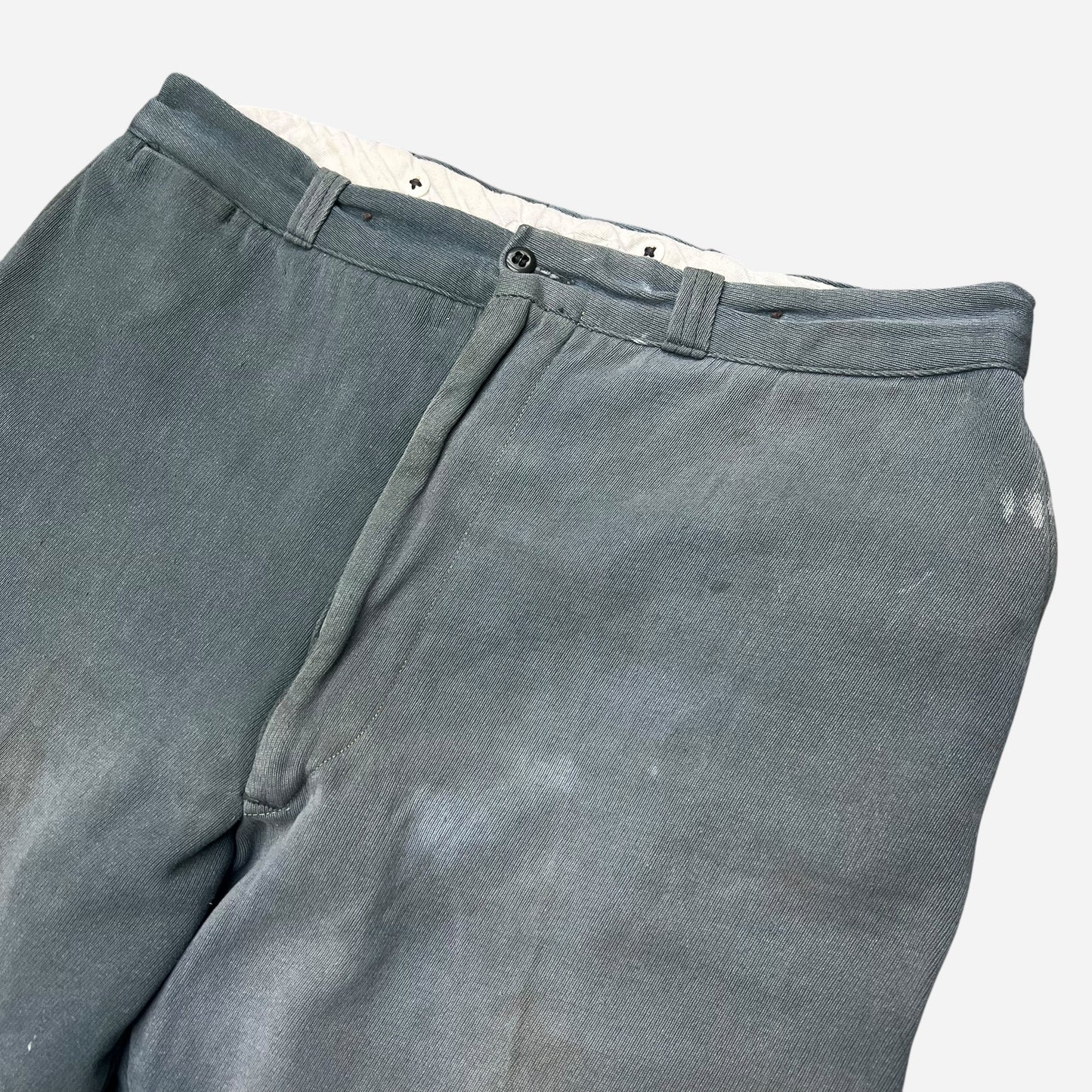 1950s Sail cloth green two fabric whipcord work pants (35w)