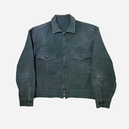 1950s Green cotton whipcord boxy work jacket (M)