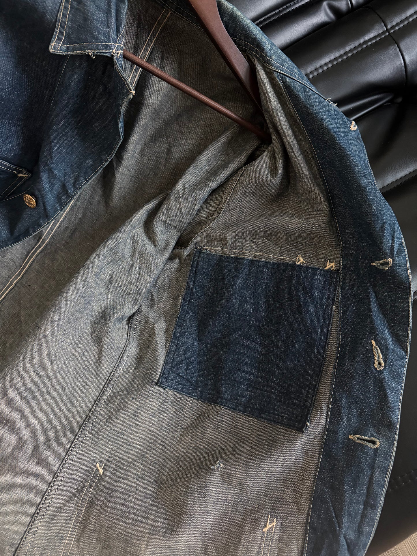 1940s Sweet Orr wobble button ace of spade denim chore jacket (XL)