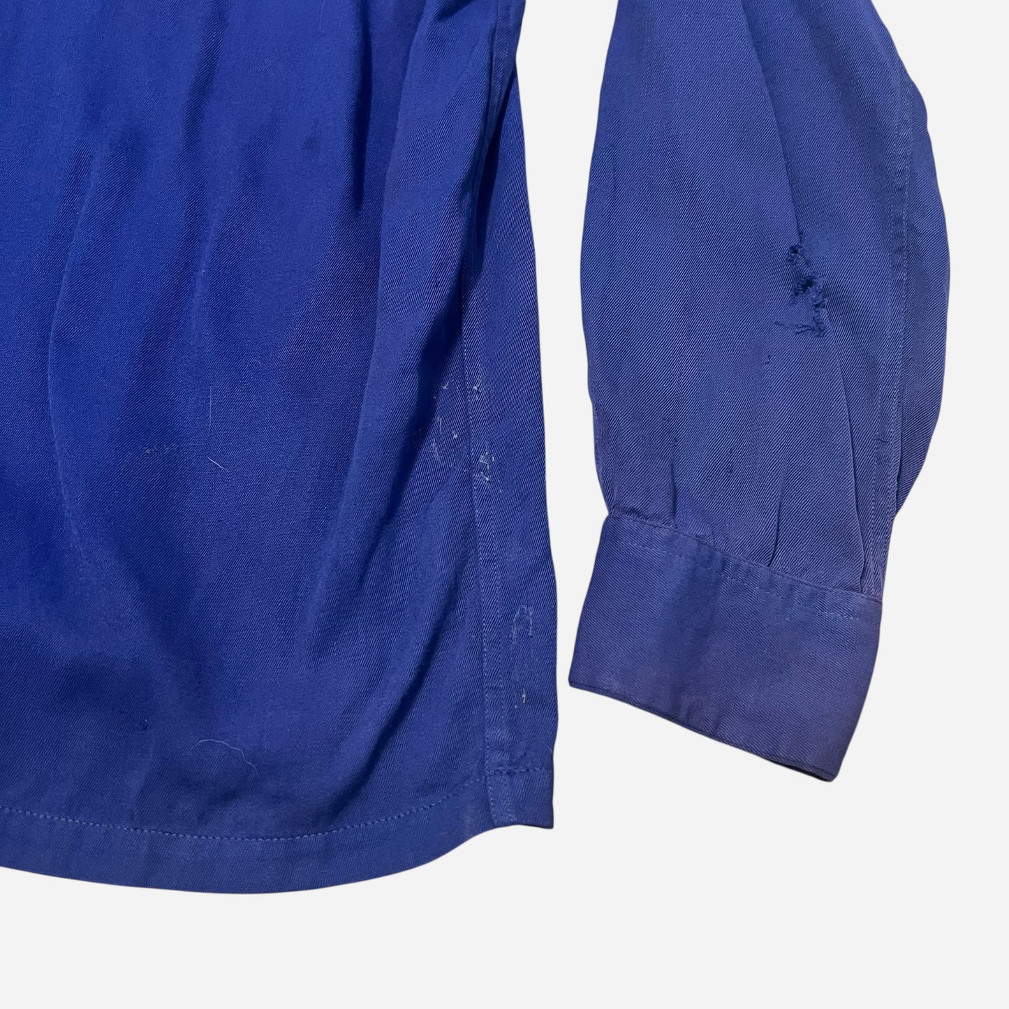 1950s Blue rayon loop collar shirt (M)