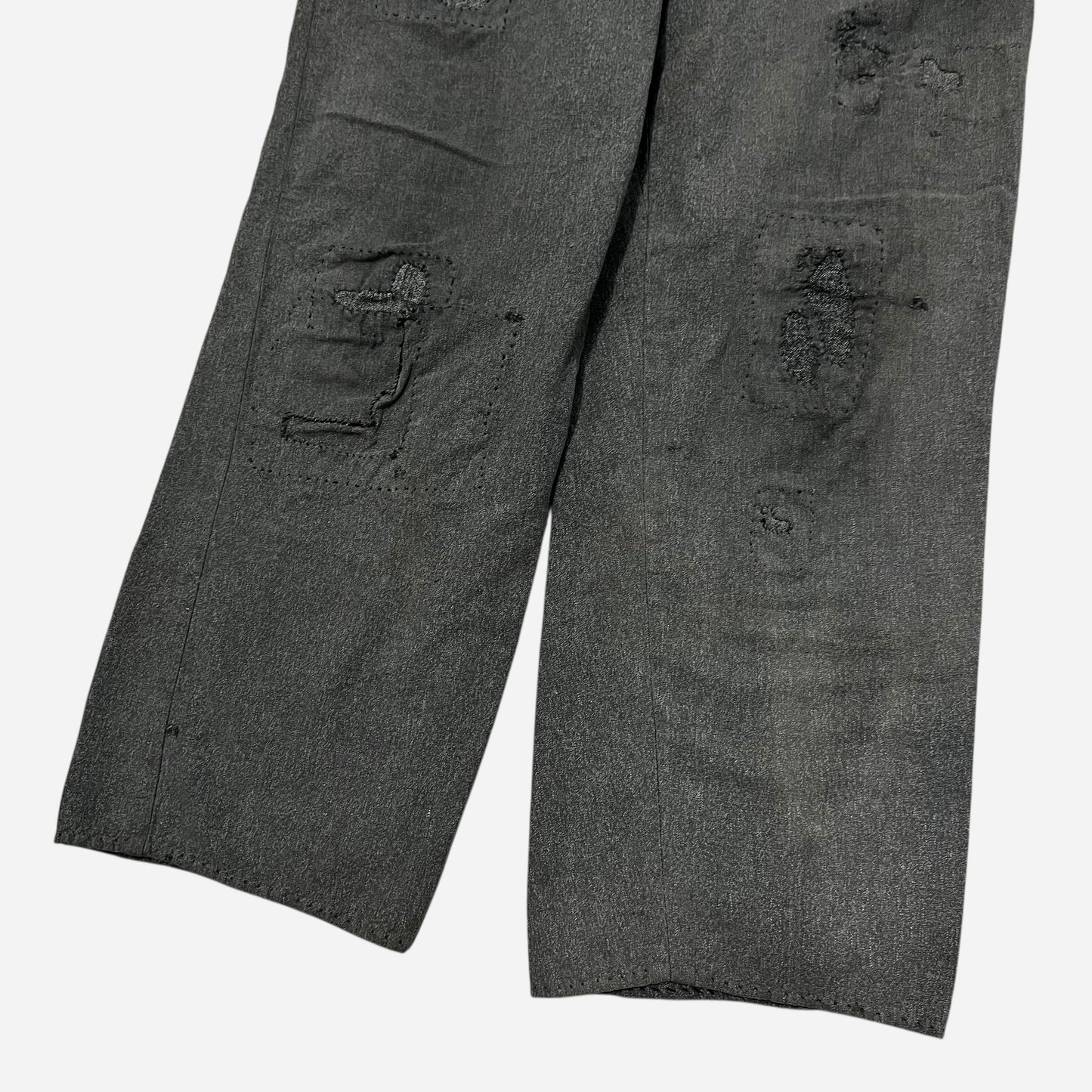 1950s Big Mac sail cloth repaired salt & pepper pants (33w)