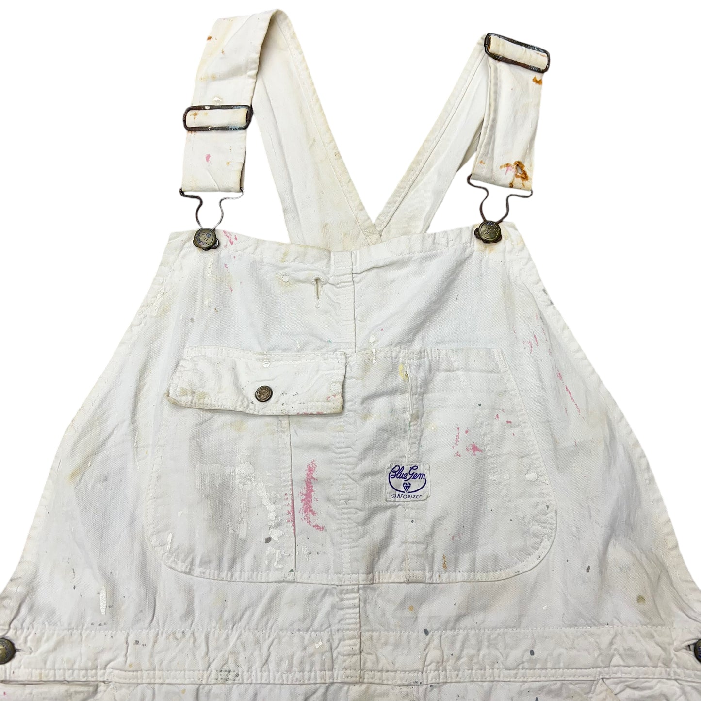 1950s Blue Gem white painter overalls (42w)