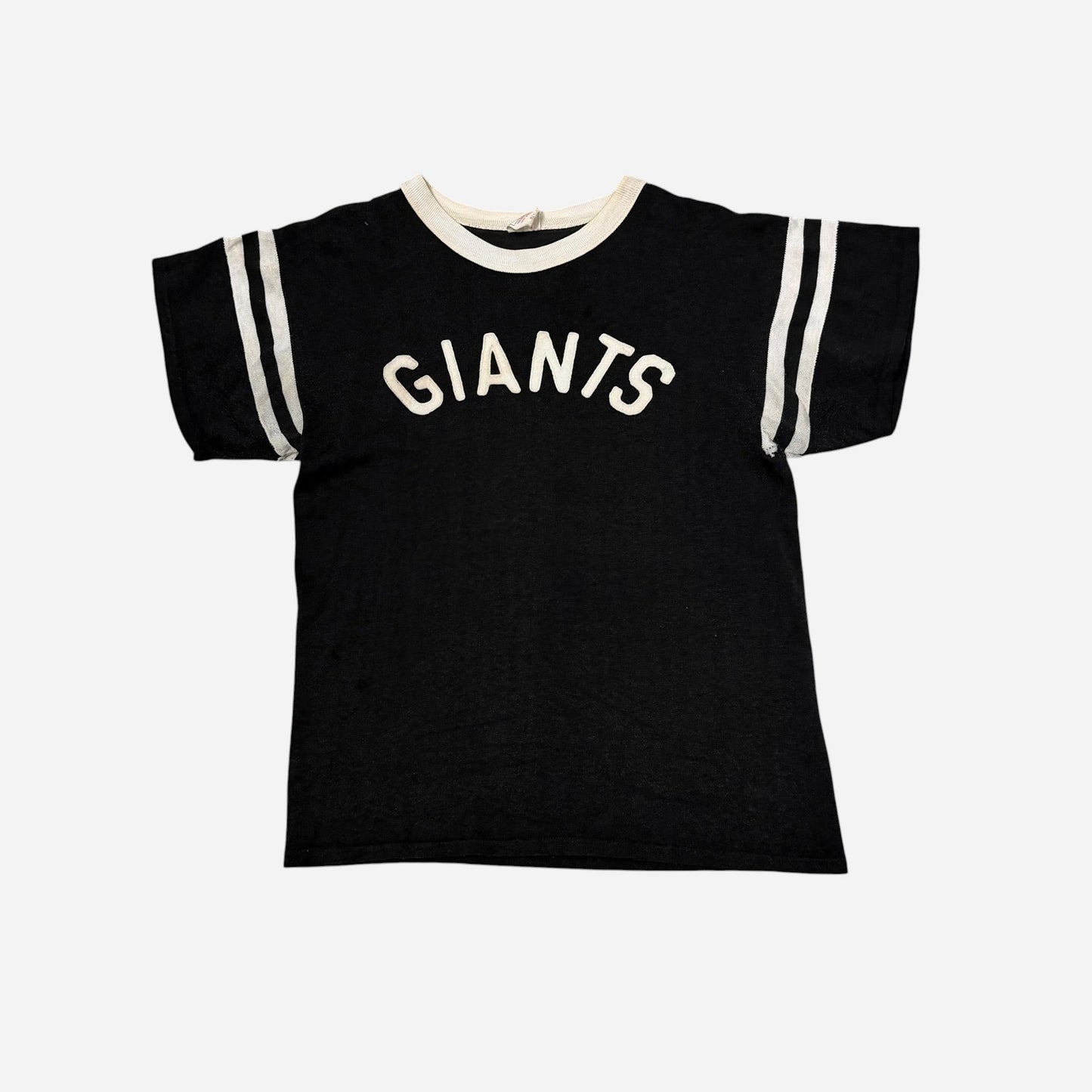 1950s Black rayon/cotton jersey t shirt (M)