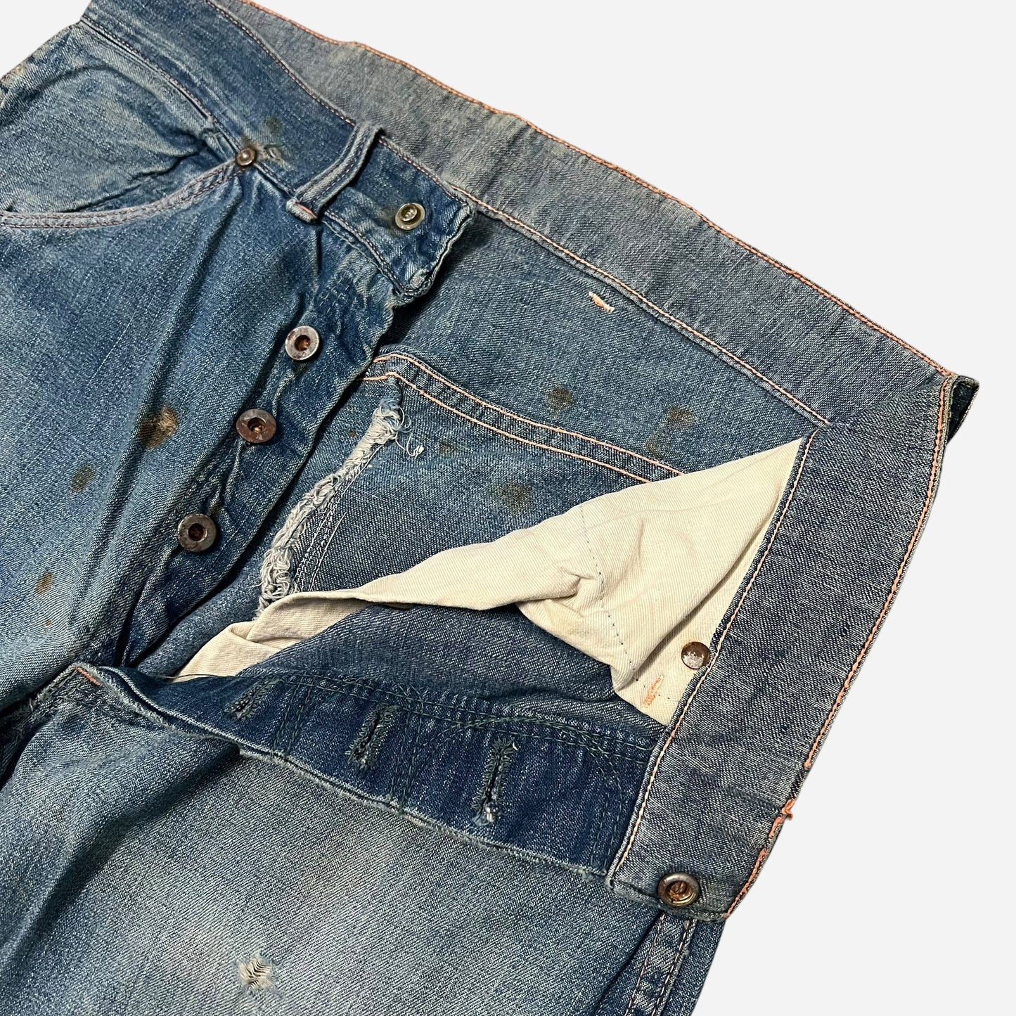 1940s Donut button fly repaired jeans (30w)