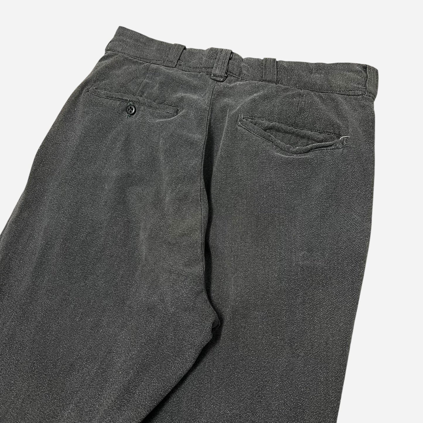 1940s Big Mac salt & pepper heavy cotton button fly work pants (29w)