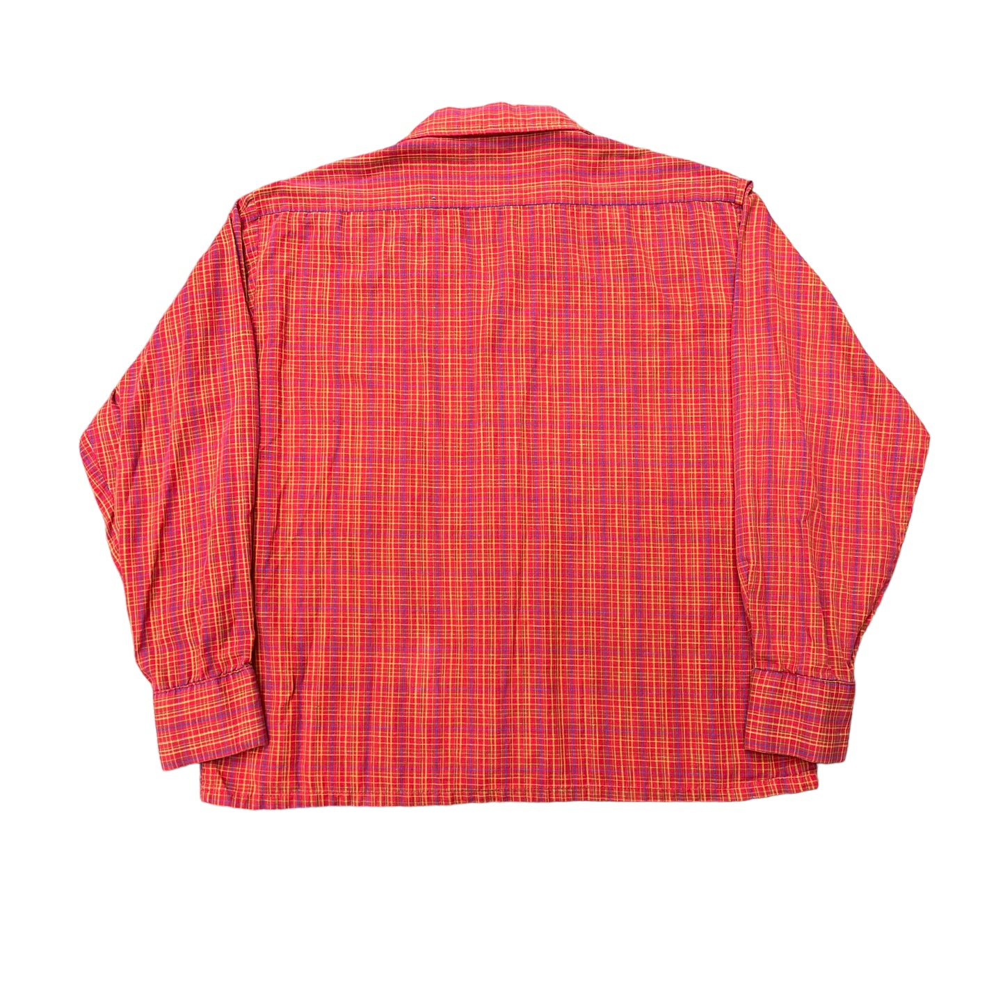 1950s Red orange cotton loop collar shirt (M/L)