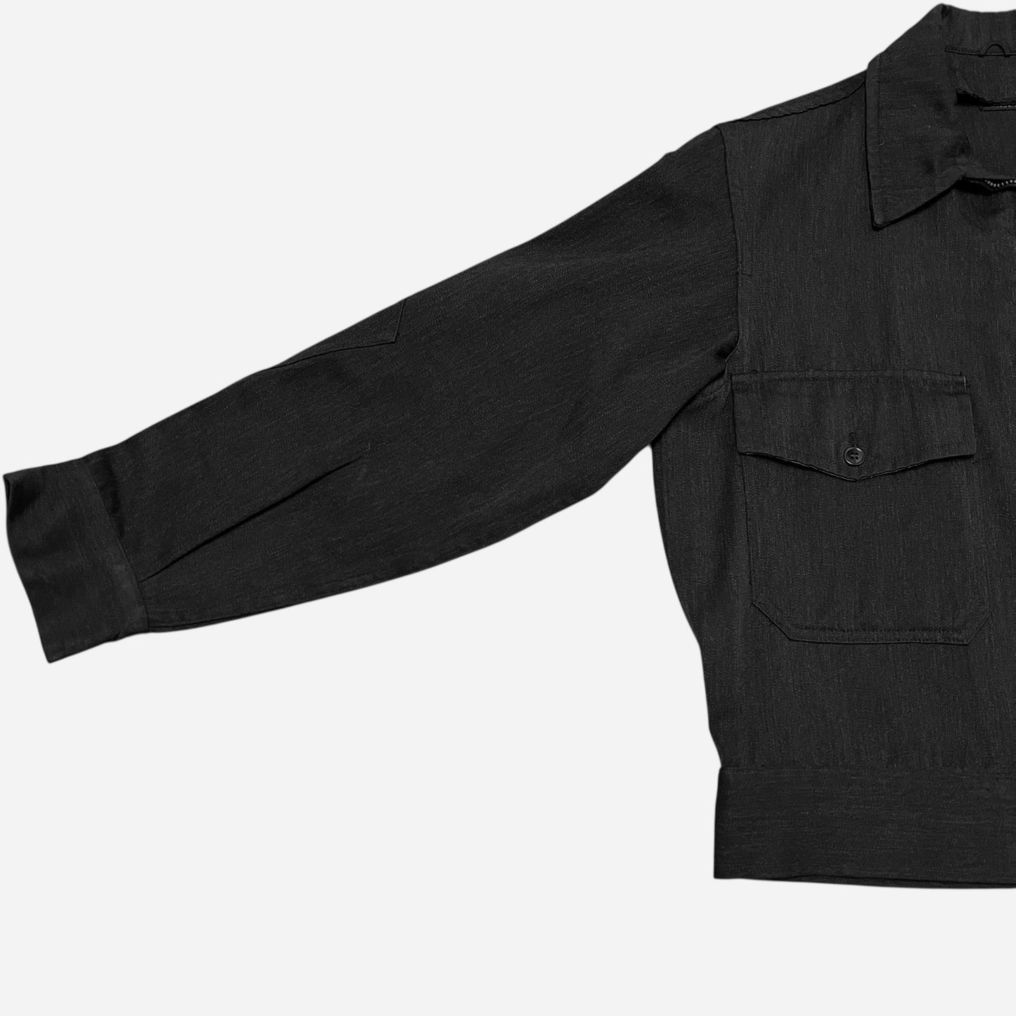 1960s Black cotton whipcord boxy work jacket (M)