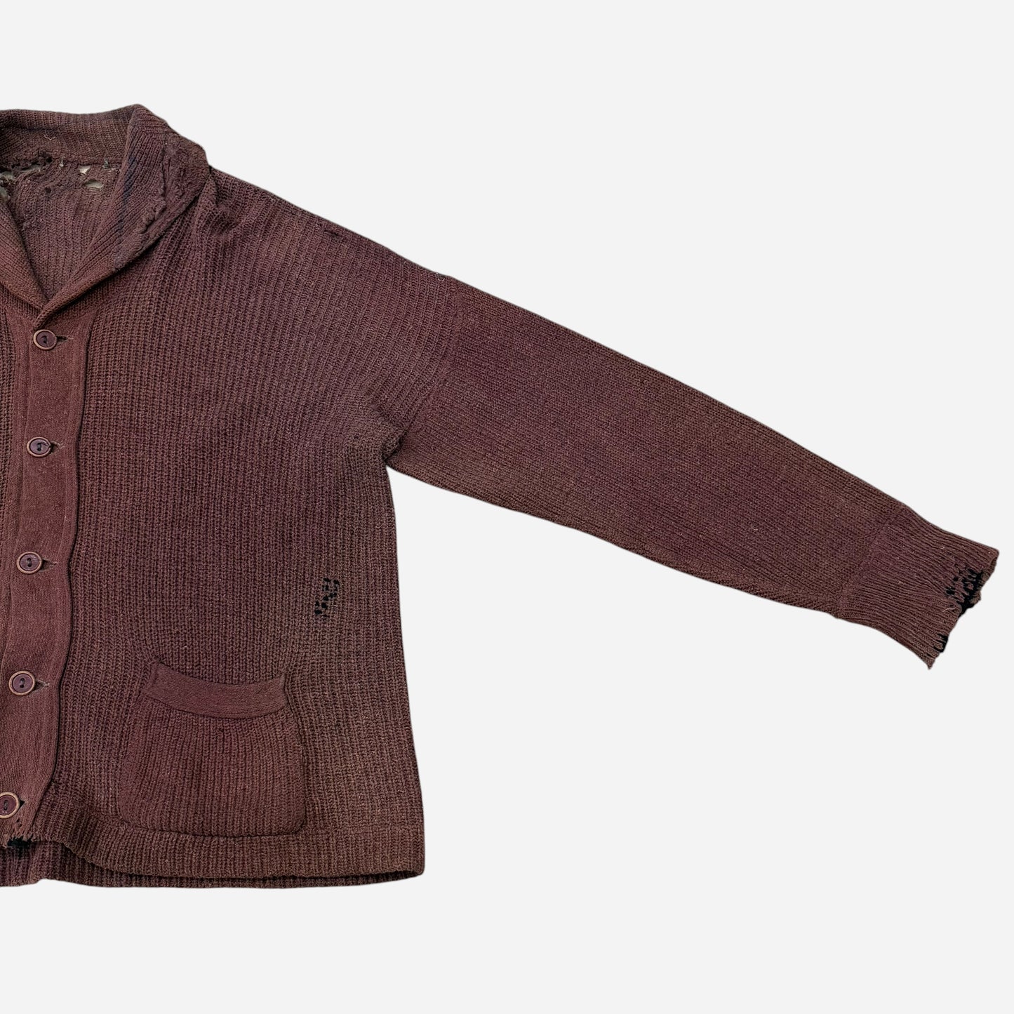 1930s Sun faded red cotton cardigan (XL)