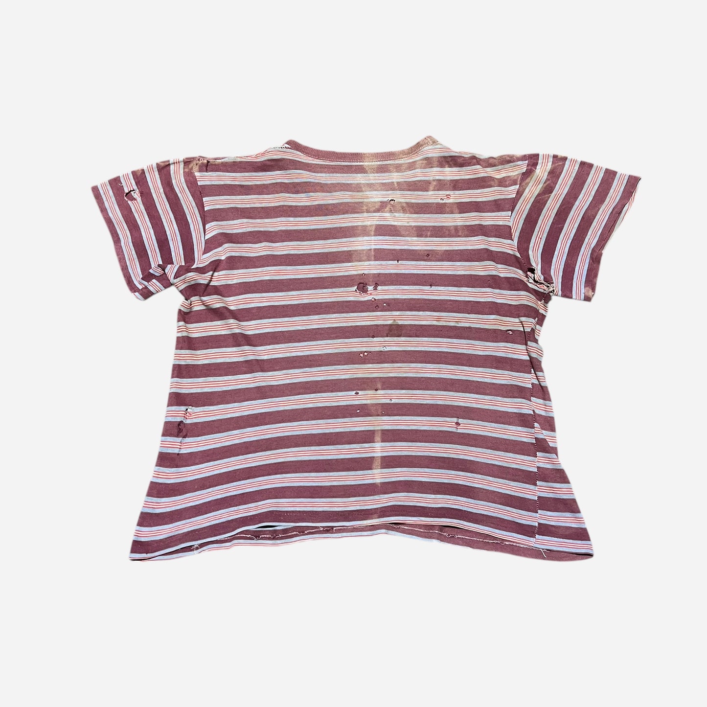 1940s Striped boxy light cotton t shirt (M)