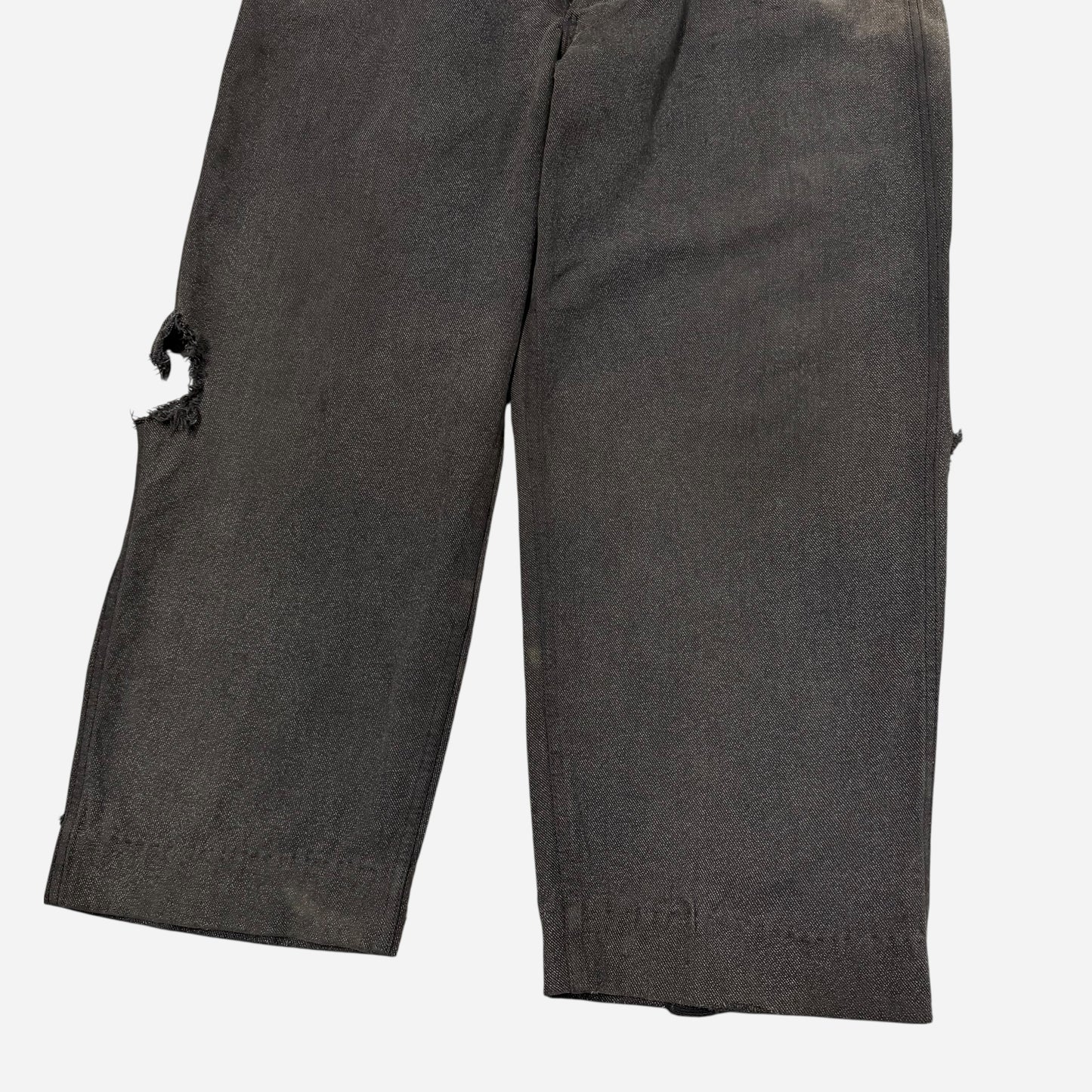 1950s Salt & pepper cotton sail cloth button fly work pants (36w)