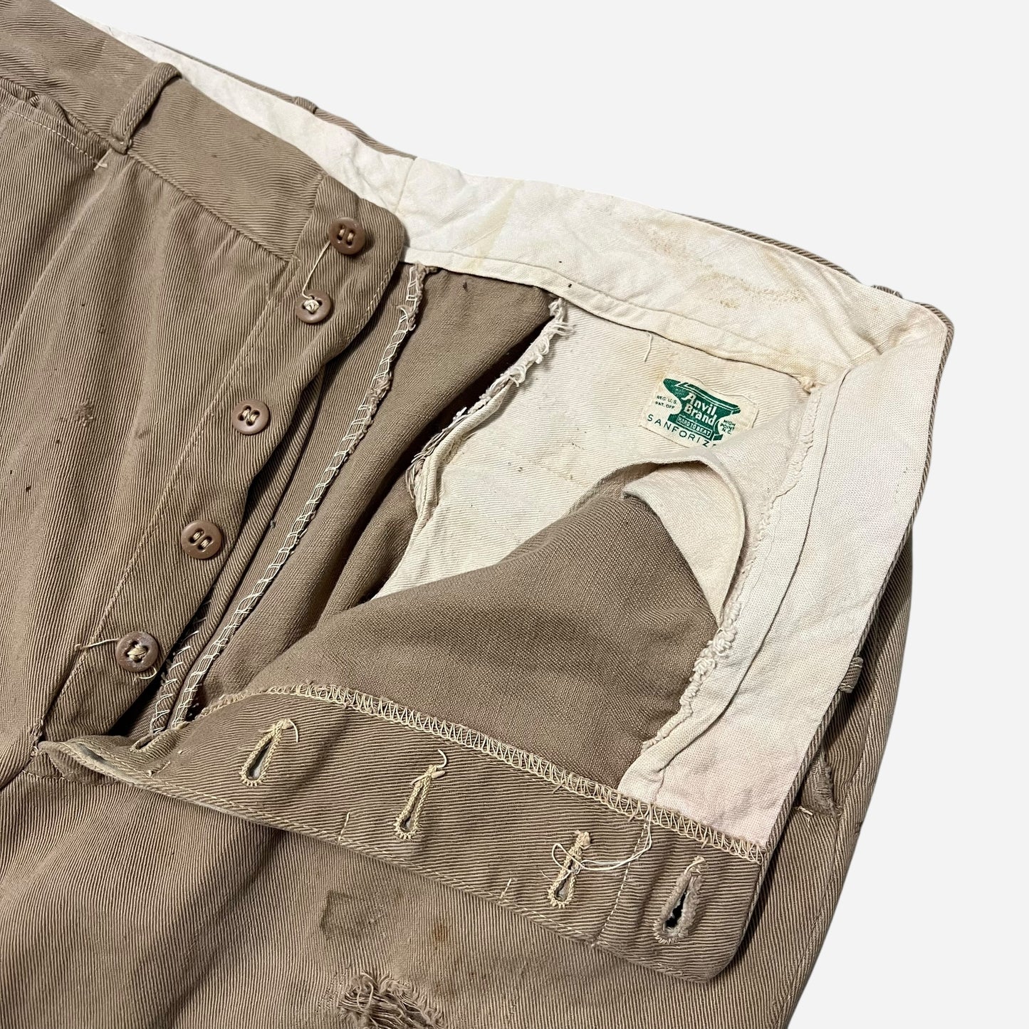 1940s Anvil heavy cotton button fly pants (34w)
