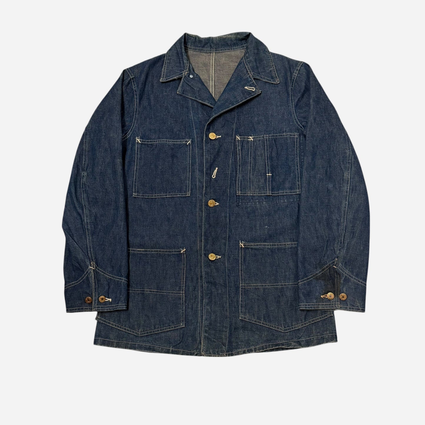 1940s Sweet Orr wobble button ace of spade denim chore jacket (XL)